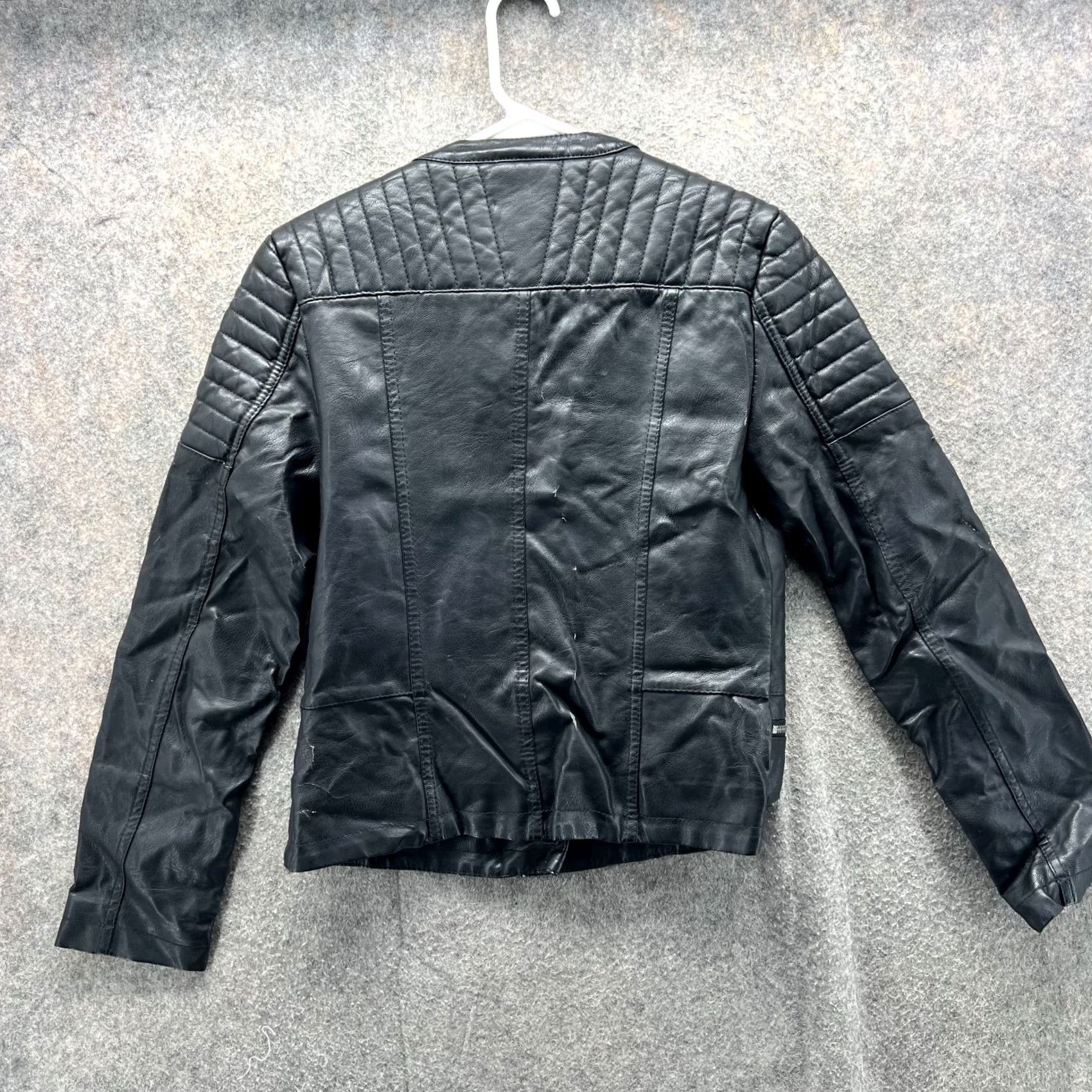 Vintage Olivia Miller Leather Jacket Womens Small Black Faux Moto Biker Zip Size S / US 4 / IT 40 - 2 Thumbnail
