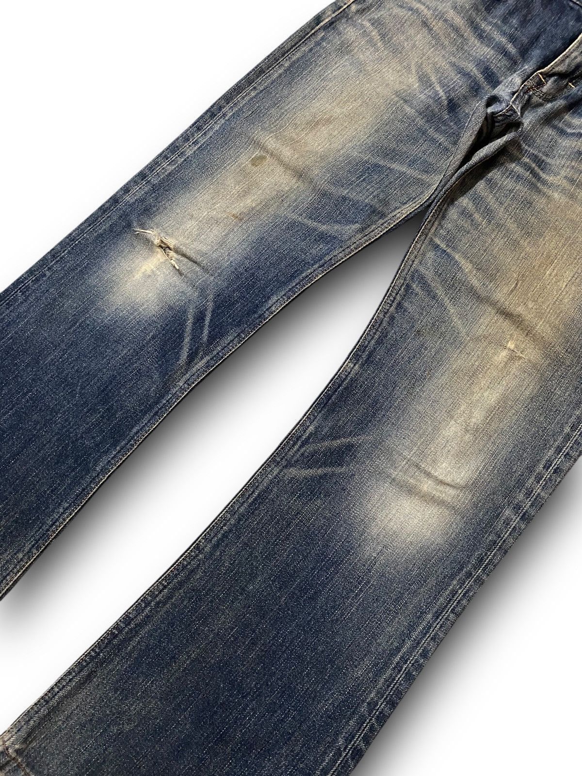 Edwin × Le Grande Bleu (L.G.B.) FLARE Edwin 503 Blue Trip Dirty Wash Distressed Jeans Size US 37 - 4 Thumbnail