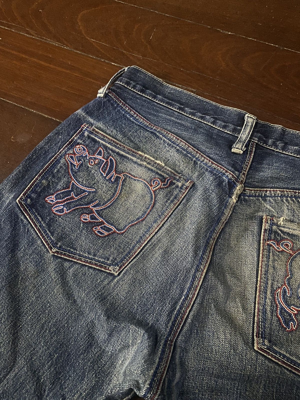 Studio D'Artisan Studio D’Artisan embroide og design Art Selvedge Denim faded Size US 32 / EU 48 - 8 Thumbnail