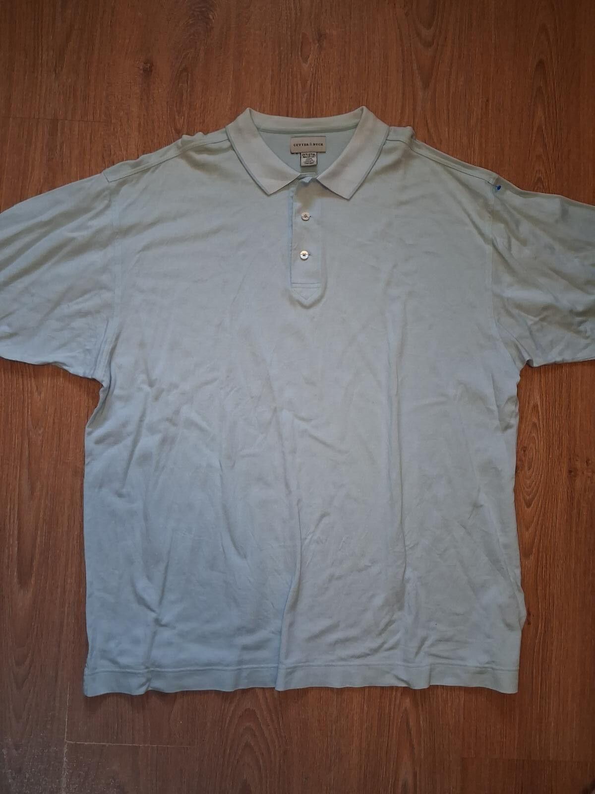 Cutter & Buck Cutter & Buck Polo Shirt Mens 2XT Green Birdseye 100% Cotton Size US XXL / EU 58 / 5 - 1 Thumbnail