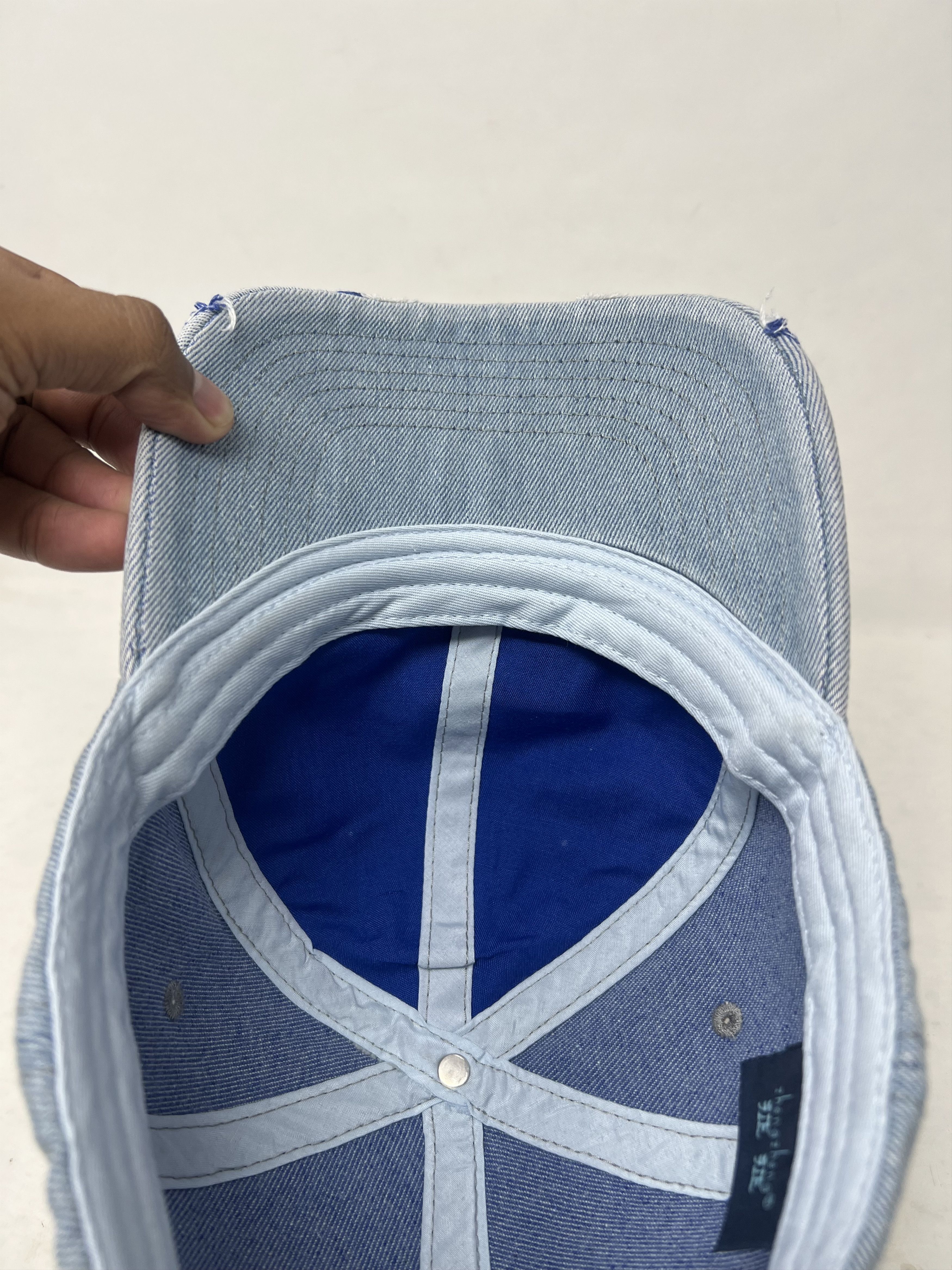 Japanese Brand Distressed Denim Ripped 1999 Embroidery Hat Cap Size ONE SIZE - 8 Thumbnail