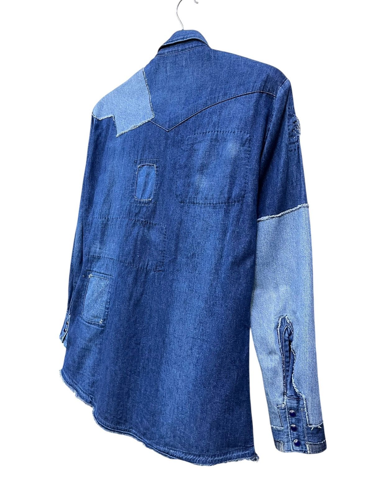 Blue Blue Japan Blue Blue Japan Boro Patchwork Denim Pearl Snap Shirt Size US S / EU 44-46 / 1 - 11 Thumbnail