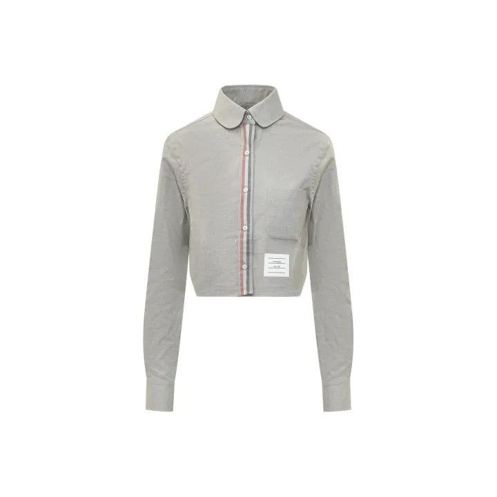 Thom Browne Thom Browne Striped Logo Long Sleeve Shirt -2507 Size L / US 10 / IT 46 - 1 Thumbnail