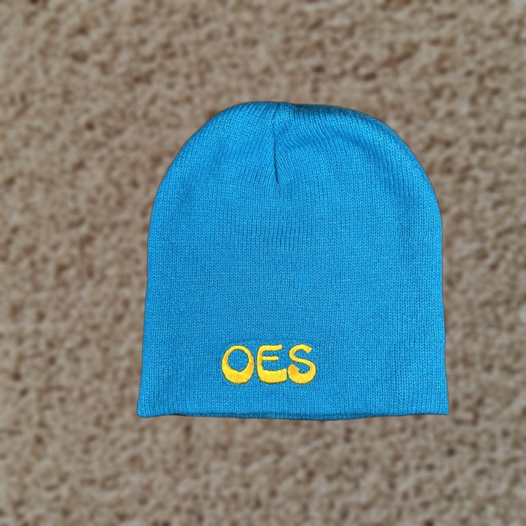 Port & Company Port & Company Beanie Mens One Size Blue Knit OES Embroidered Front Logo Stretch Winter Size ONE SIZE - 1 Thumbnail
