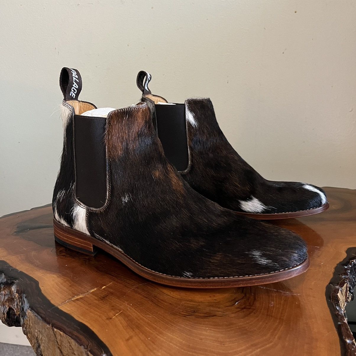 Palace Fur Cow Print Leather Chelsea Boots Size US 9 / EU 42 - 2 Thumbnail