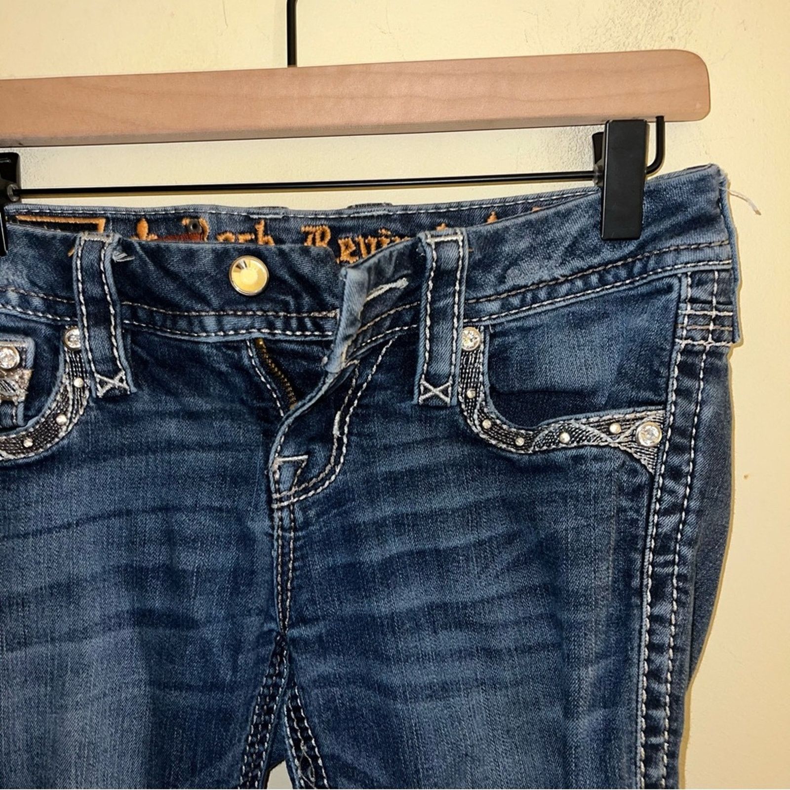 Rock Revival ROCK REVIVAL Sapphire bootcut bedazzled jeans 25 Size 25" / US 0 / IT 36 - 4 Thumbnail