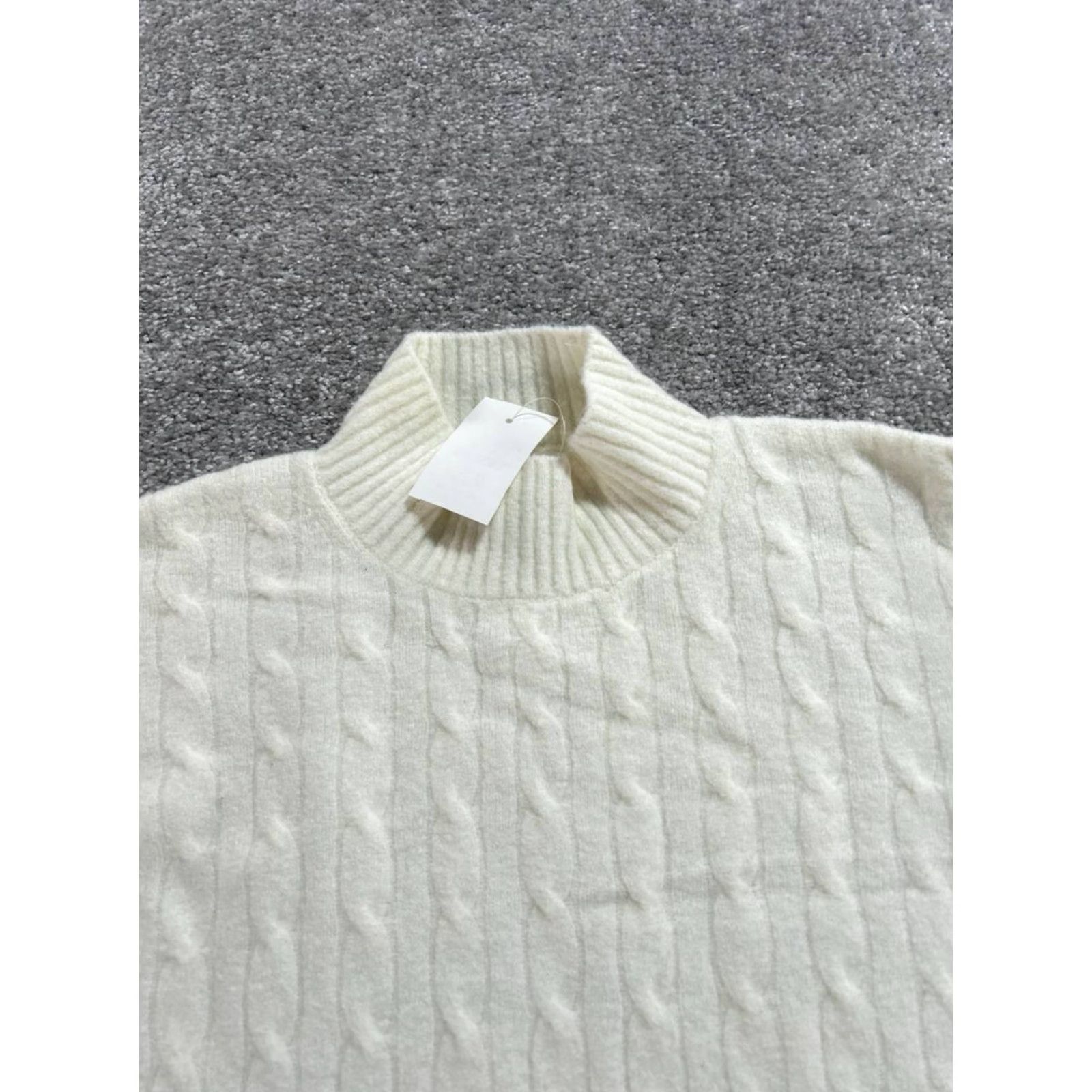 J.Crew J.Crew Sweater Womens Large White Cable Knit Pullover New Shirt Pullover Mens? Size L / US 10 / IT 46 - 2 Thumbnail