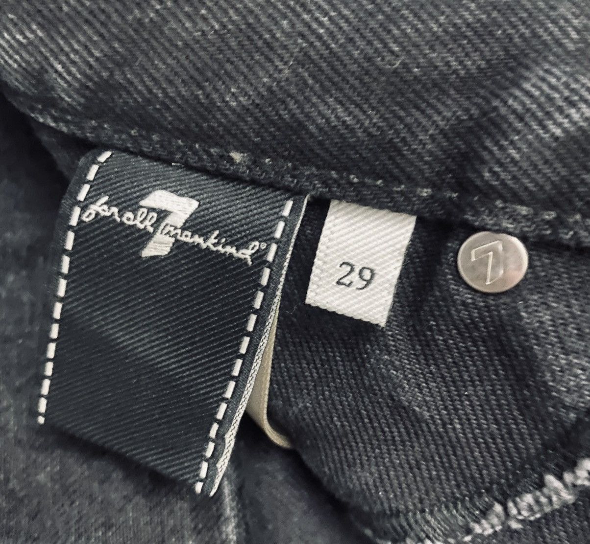 7 For All Mankind 7 FAM blk double waisted trouser hustle made in italy 29 NWT Size 29" - 2 Thumbnail