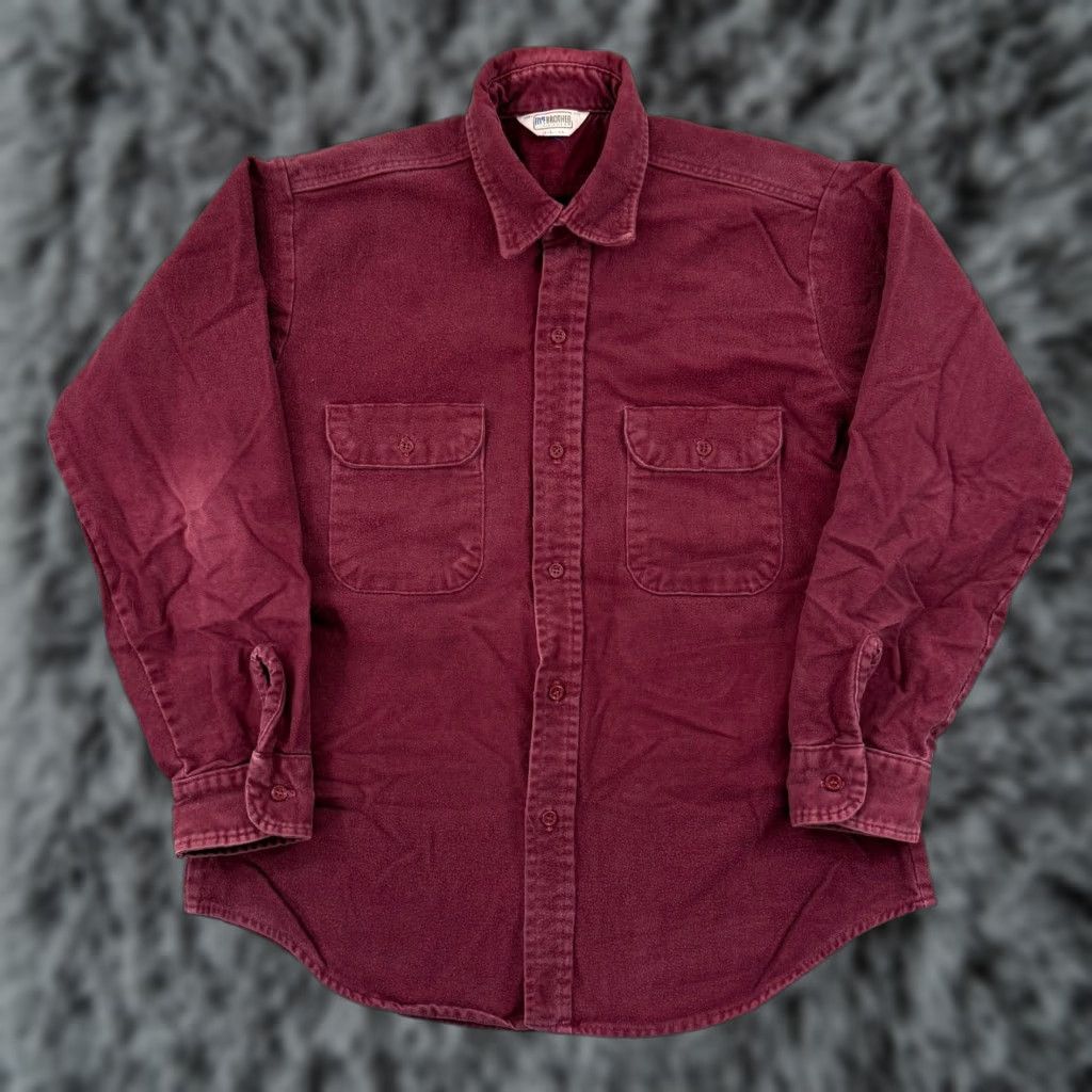 Vintage VINTAGE Five Brother Shirt Mens L Red Long Sleeve 90s Chamois Button Pockets Size US L / EU 52-54 / 3 - 1 Thumbnail