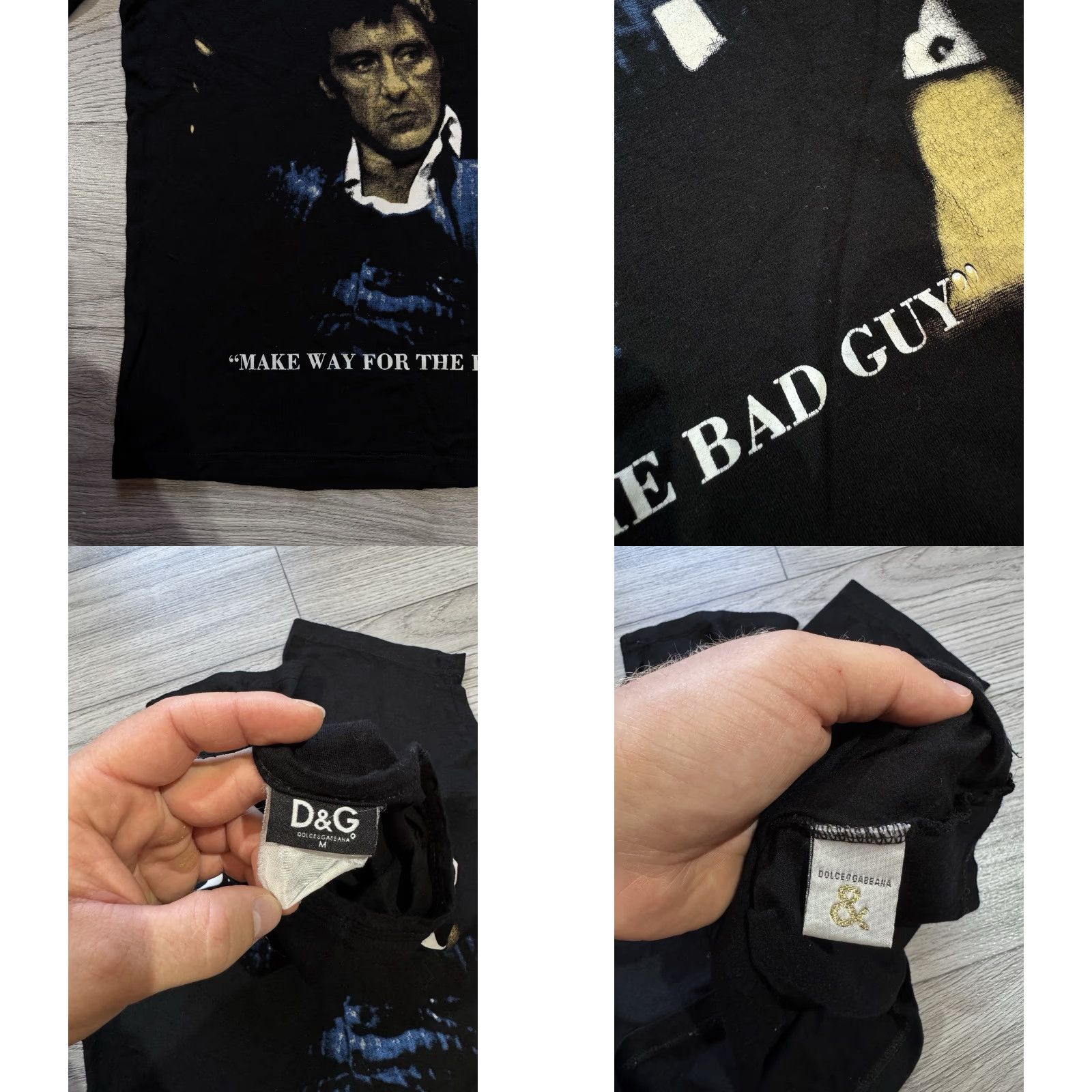 Dolce & Gabbana Dolce&Gabbana T-Shirt Black Short Sleeve Men M Scarface “Make Way For The Bad Guy” Tony Montana Size US M / EU 48-50 / 2 - 8 Thumbnail