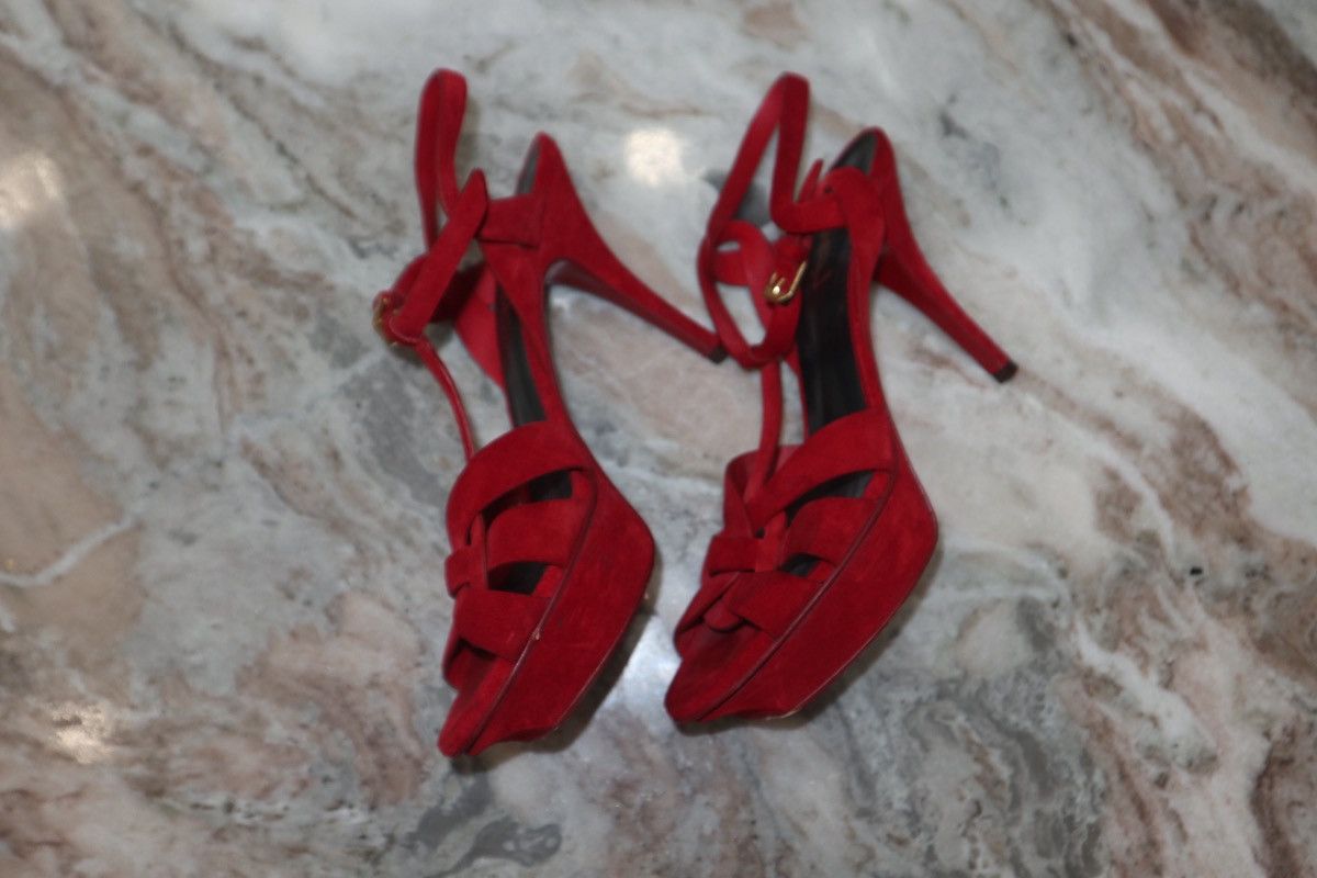 Yves Saint Laurent YSL Suede Tribute Platform Heels Size US 9.5 / IT 39.5 - 3 Thumbnail