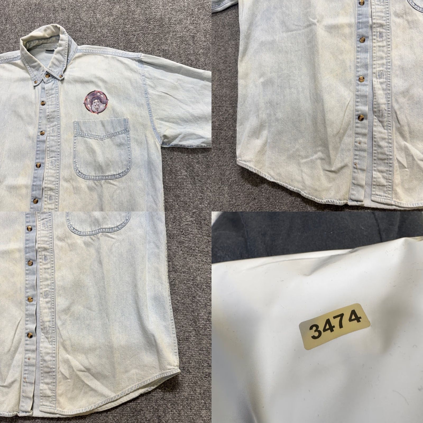 The Unbranded Brand Wolf Gate Dress Shirt Men's Medium Tribal Button Up Casual 100% Cotton Blue Men M Regular The Unbranded Brand Size US M / EU 48-50 / 2 - 9 Thumbnail