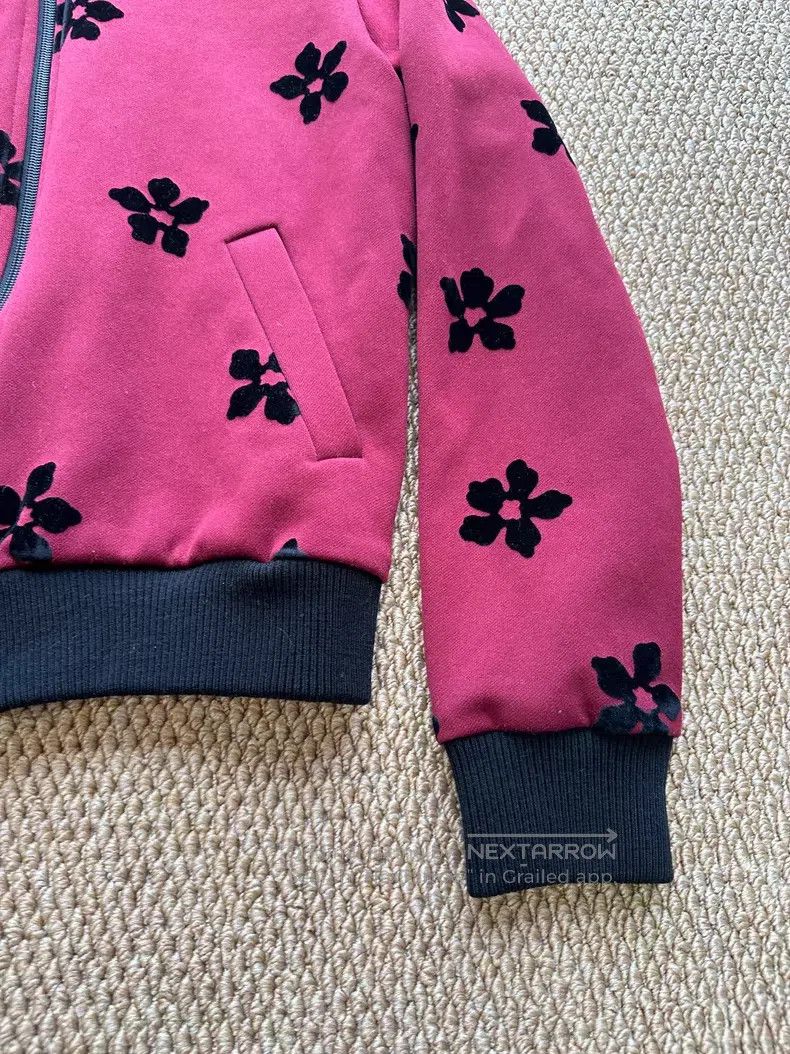 Comme des Garcons Comme Des Garcons Burgundy velvet flower zipper coat Size M / US 6-8 / IT 42-44 - 3 Thumbnail
