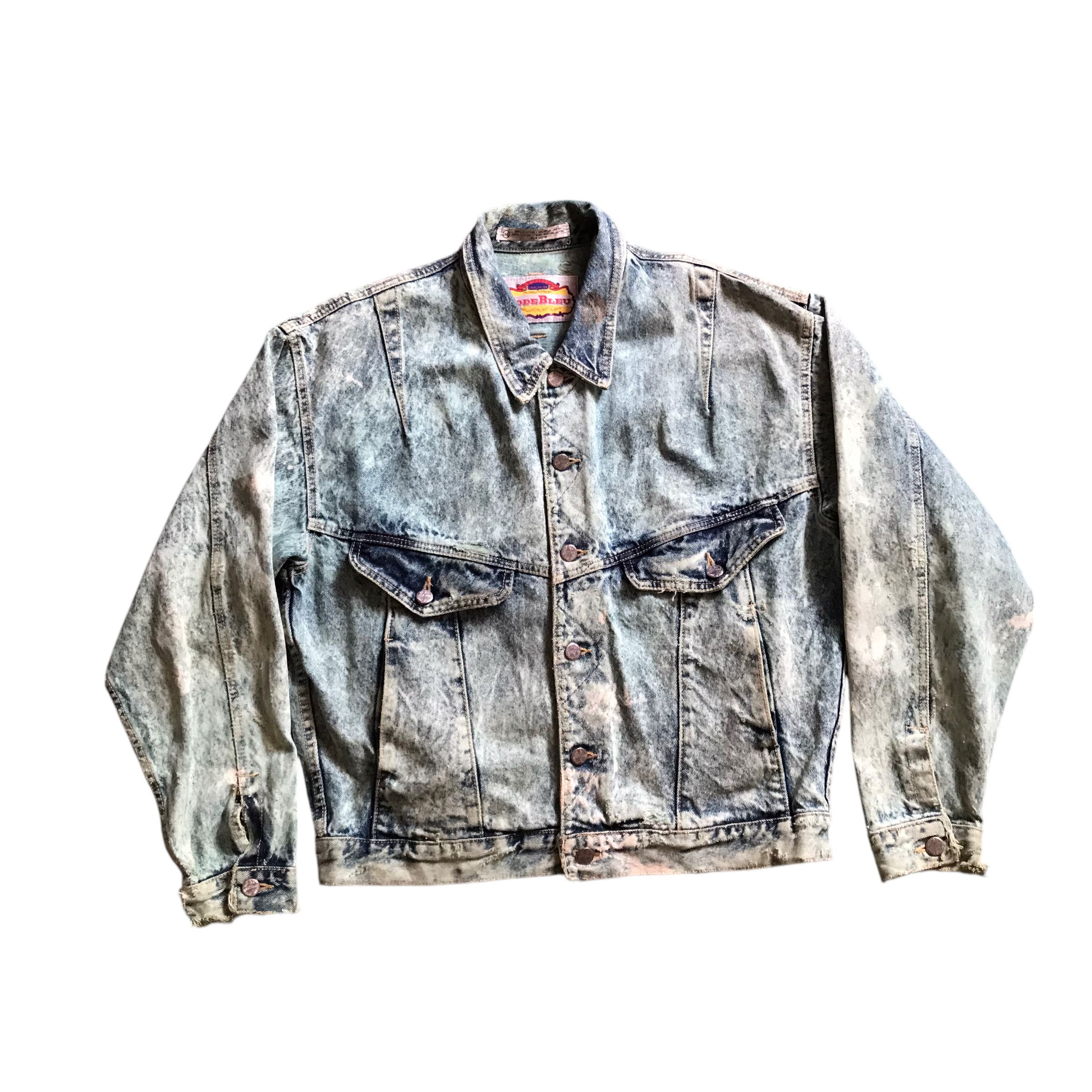 Code Bleu Trucker Jacket Inspired Issey Miyake acids Wash