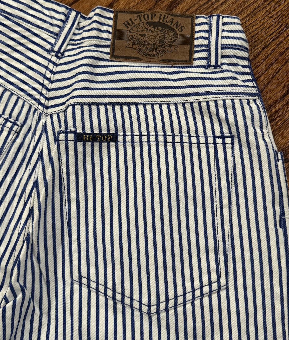 Vintage Vintage Hi Top Striped Jean Shorts (Size 29) Size US 29 - 3 Thumbnail