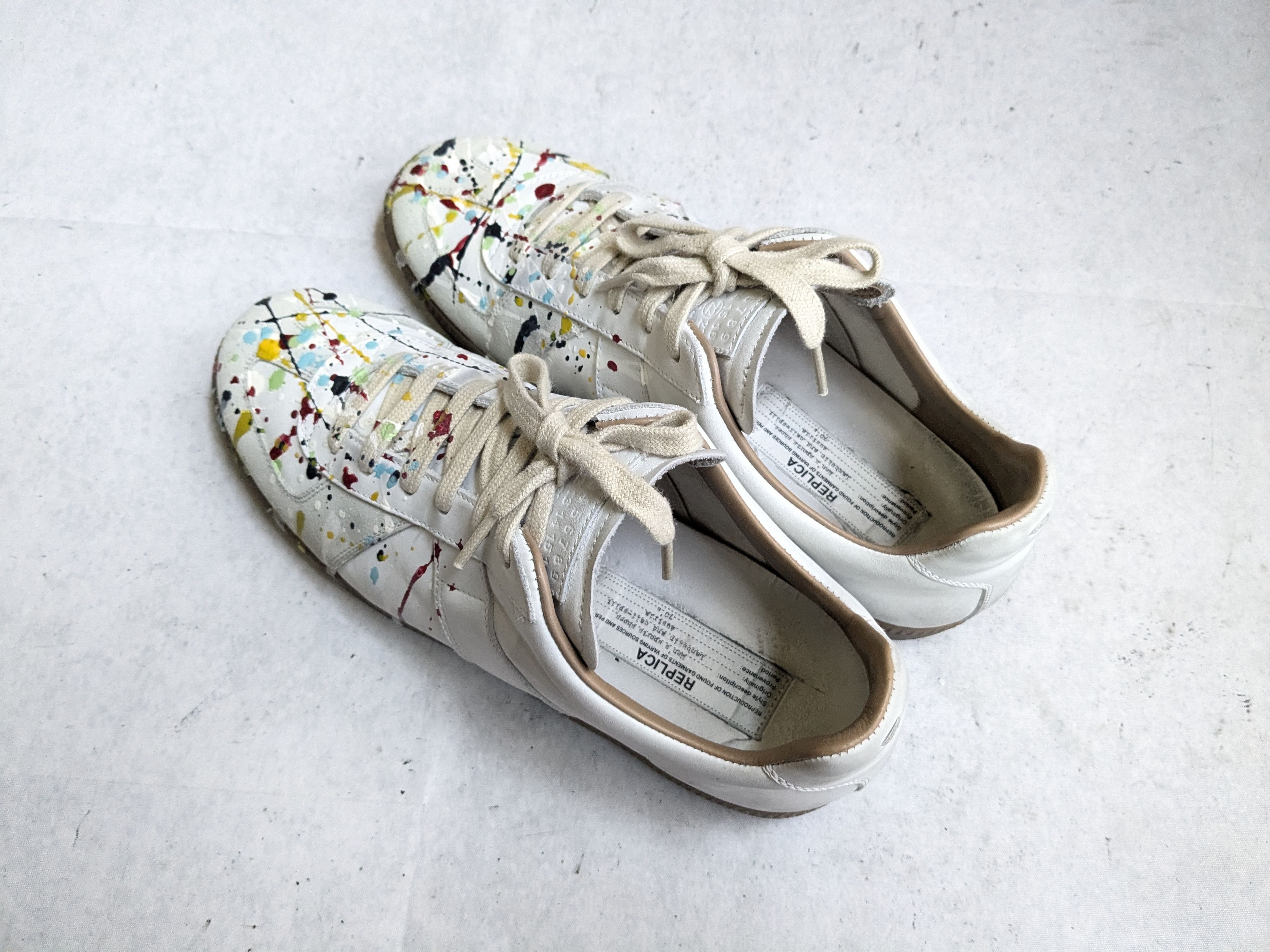Maison Margiela Mason Margiela GAT Replica 8.5 41.5 Paint Splatter Low Size US 8.5 / EU 41-42 - 13 Thumbnail
