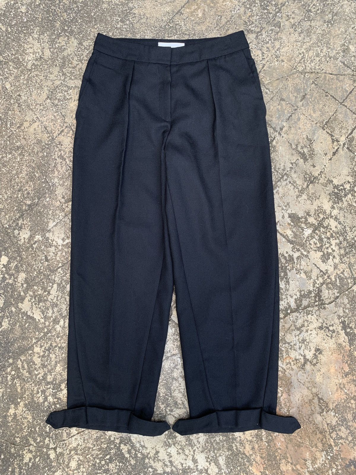 Cacharel cacharel Paris Black Virgin Wool Casual Snap Trouser Pants Size 27" / US 4 / IT 40 - 3 Thumbnail