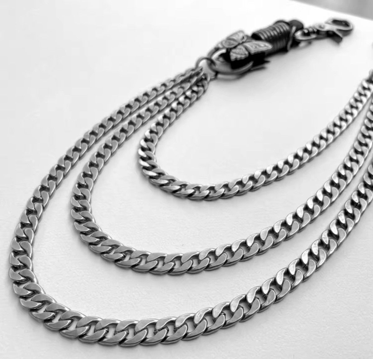 Vintage Retro Layers Chain Metal Butterfly Wallet Pant Chain Size ONE SIZE - 4 Thumbnail
