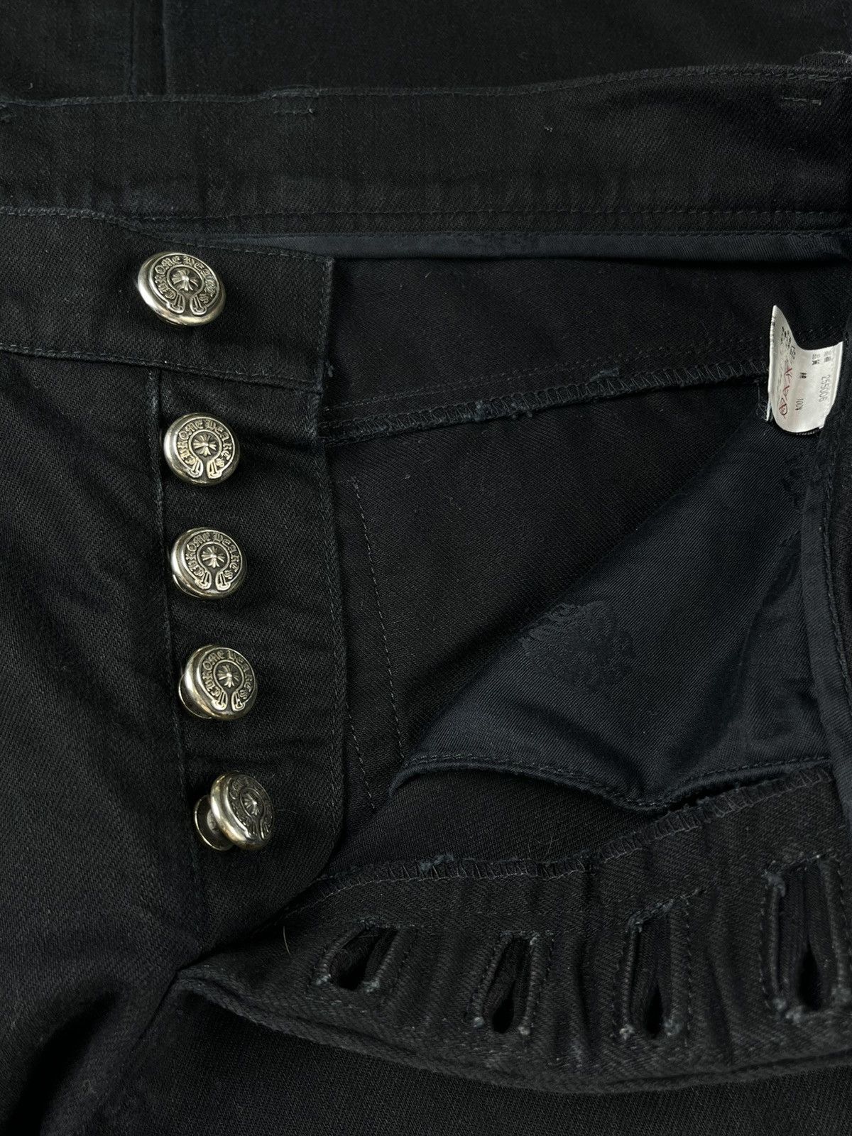 Chrome Hearts Chrome Hearts Fleur Knee Silver Flared Bootcut Denim Jeans Size US 31 - 13 Thumbnail