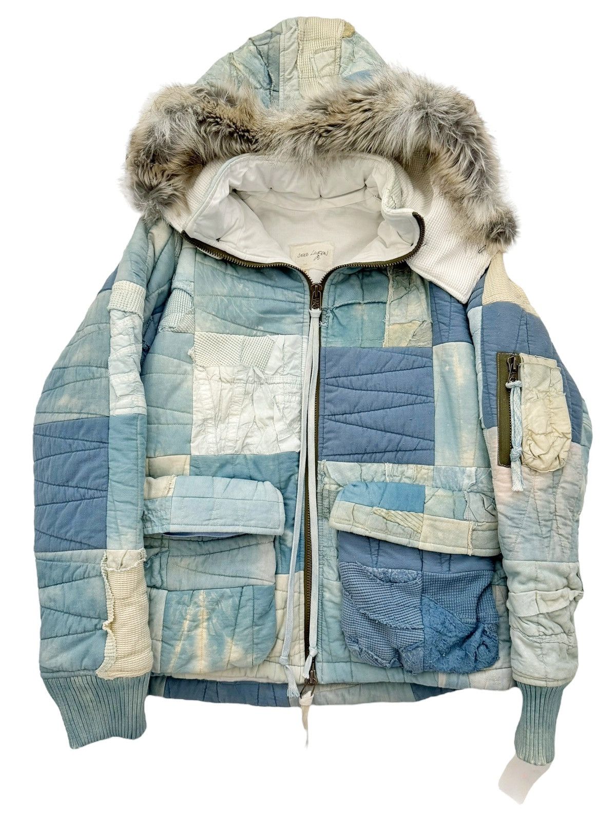 Greg Lauren Sz2 Indigo Scrapwork Patchwork Snorkel Puffer Parka Size US M / EU 48-50 / 2 - 1 Thumbnail
