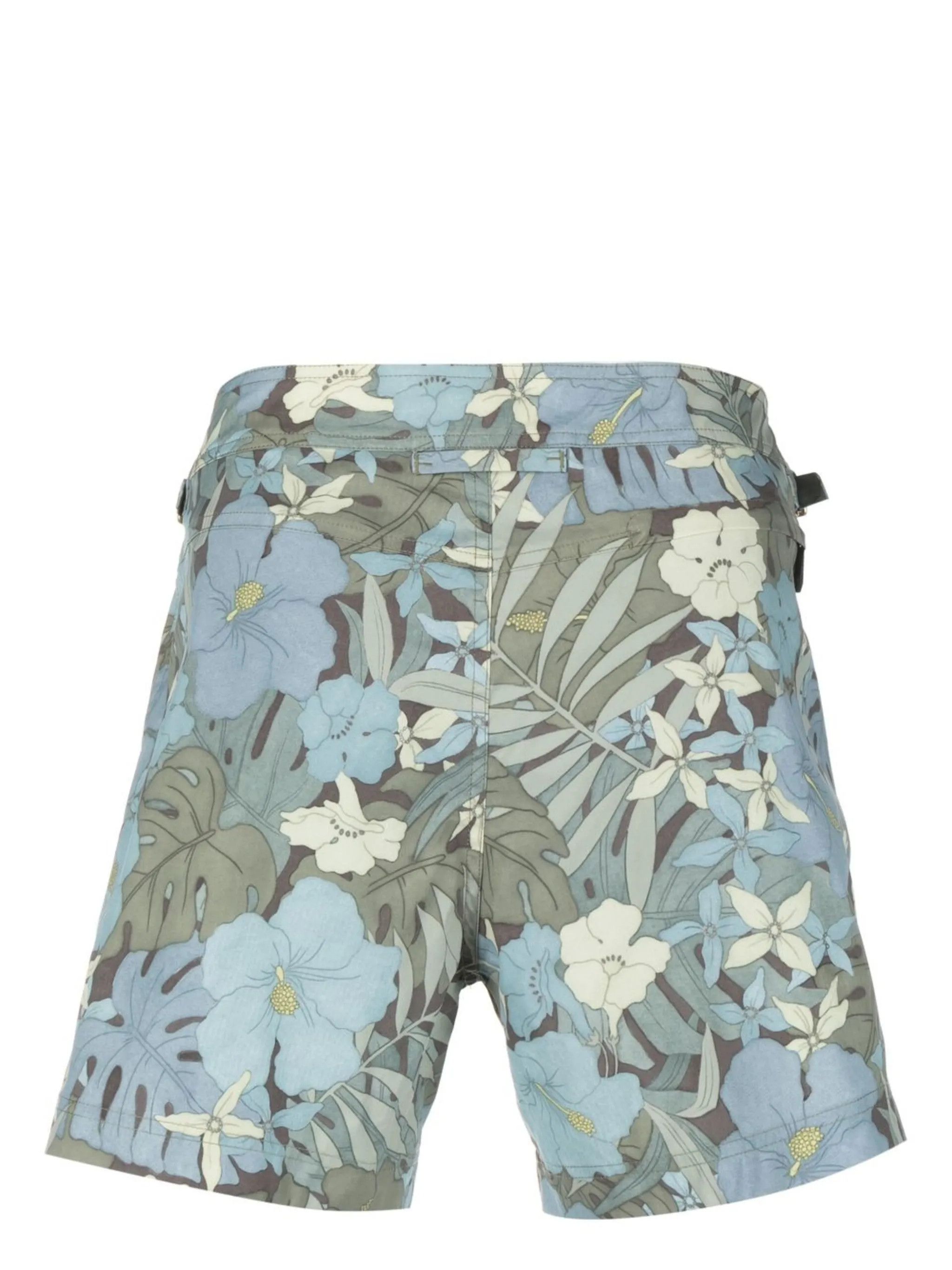 Tom Ford o1w1db10225 BSS001 Hibiscus Floral Swimsuit in Blue Green Size US 36 / EU 52 - 2 Thumbnail