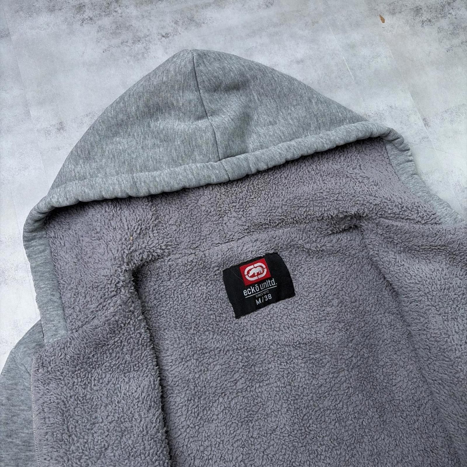 Ecko Unltd. Y2K Grey Ecko Unltd Grunge Sherpa Lined Skater Zip Up Hoodie Size US M / EU 48-50 / 2 - 7 Thumbnail