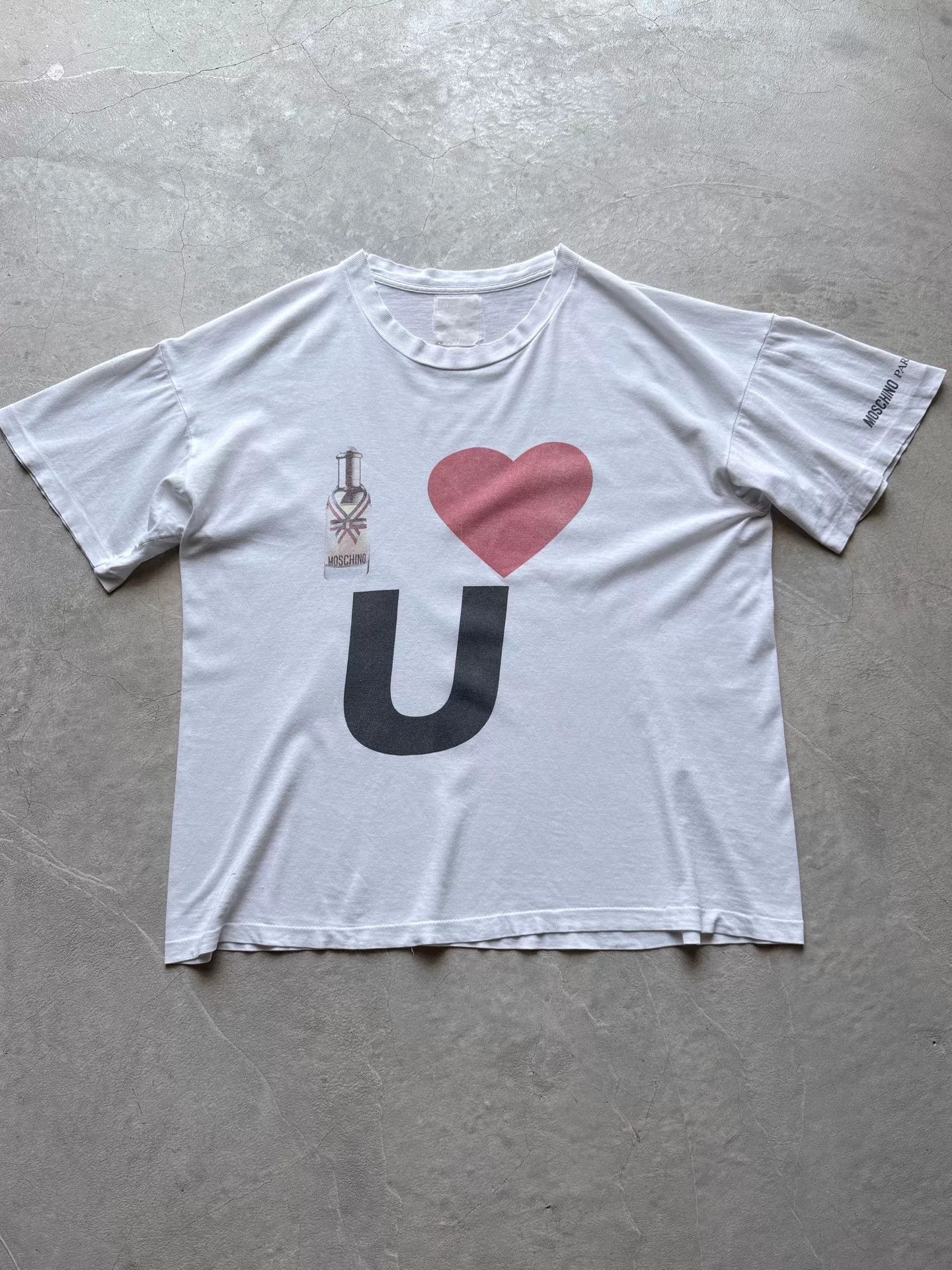 Vintage Vintage 90s Moschino I ❤️U Graphic Tee Size US XL / EU 56 / 4 - 1 Thumbnail