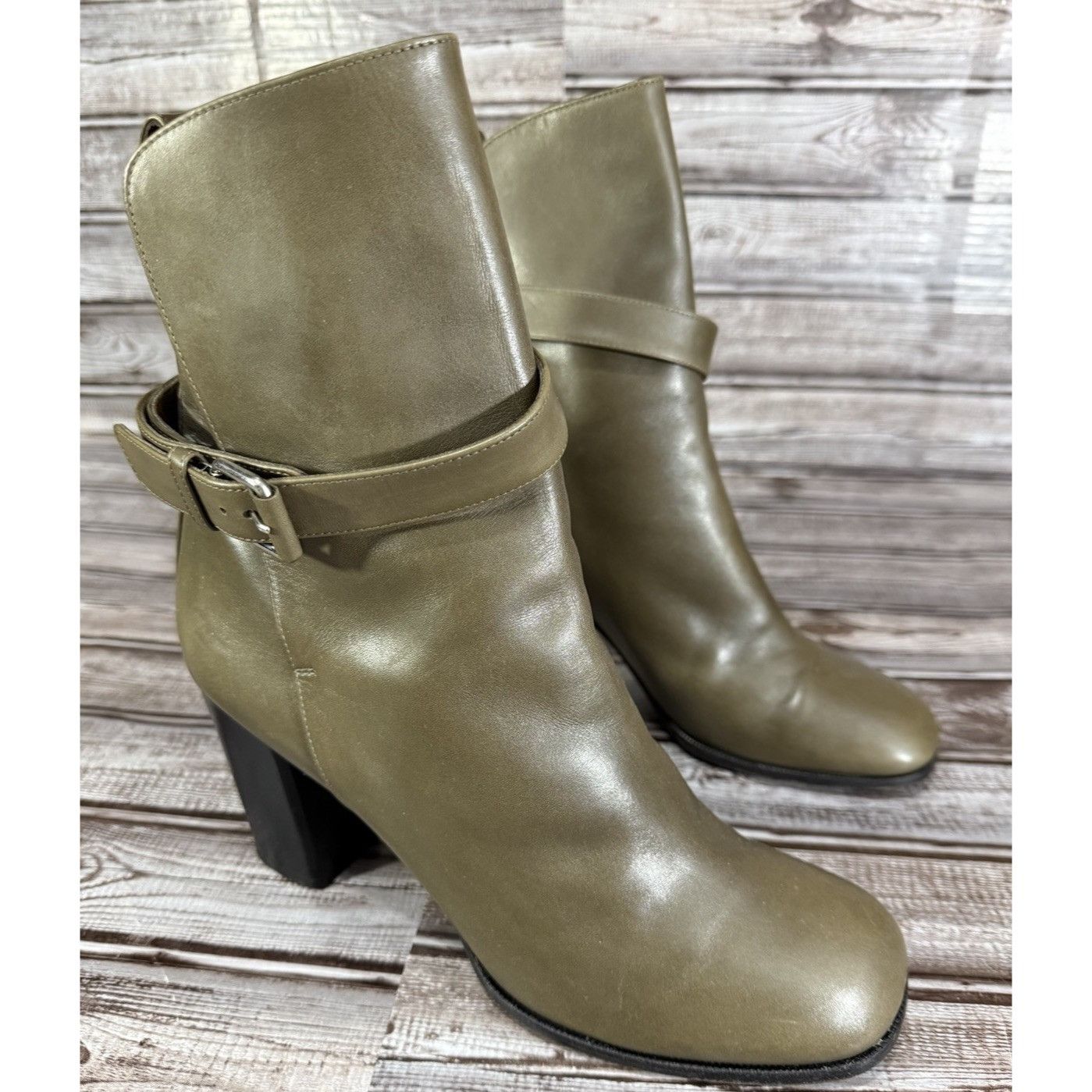 Celine Celine Block Heel Strap Leather Booties Size 39.5 US 9.5 Col Size US 9.5 / IT 39.5 - 1 Thumbnail