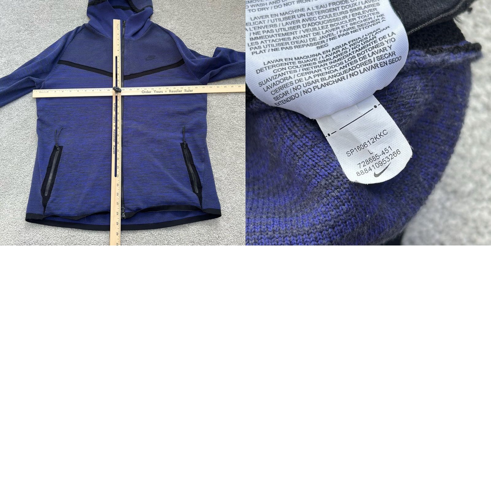 Nike NIKE TECH JACKET HOODIE ADULT L KNIT WINDRUNNER NAVY BLUE BLACK 728685-451 Size US L / EU 52-54 / 3 - 8 Thumbnail