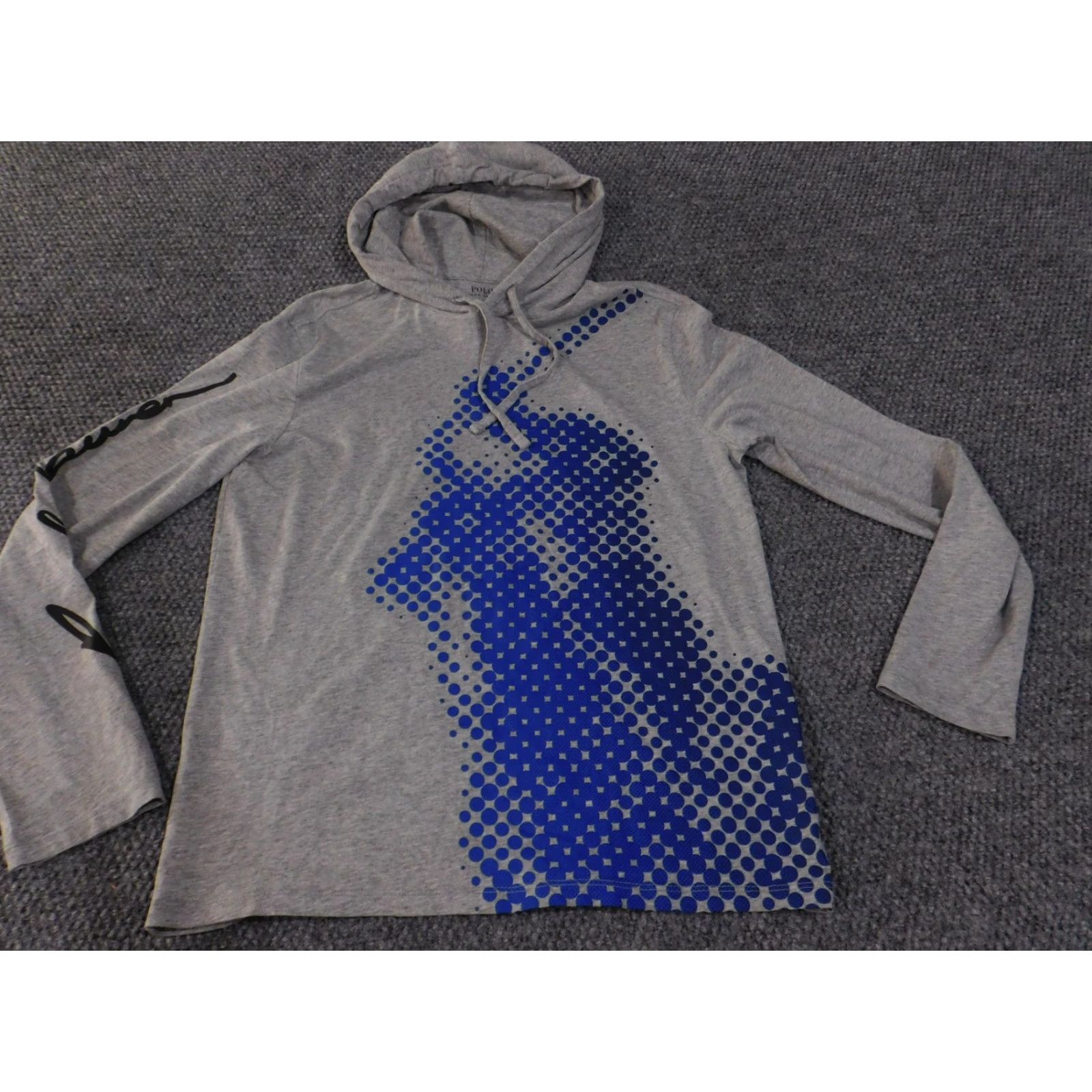Polo Ralph Lauren Polo Ralph Lauren Hoodie Shirt Mens Small Gray Blue Graphic Long Sleeve Pullover Size US S / EU 44-46 / 1 - 4 Thumbnail