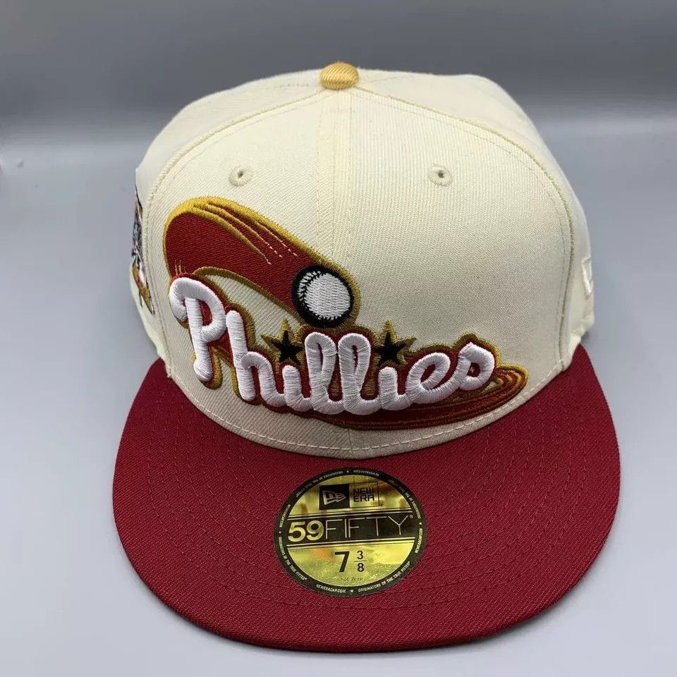 New Era Philadelphia Phillies Hat Men 7 3/8 59Fifty New Era Fitted Size ONE SIZE - 2 Thumbnail