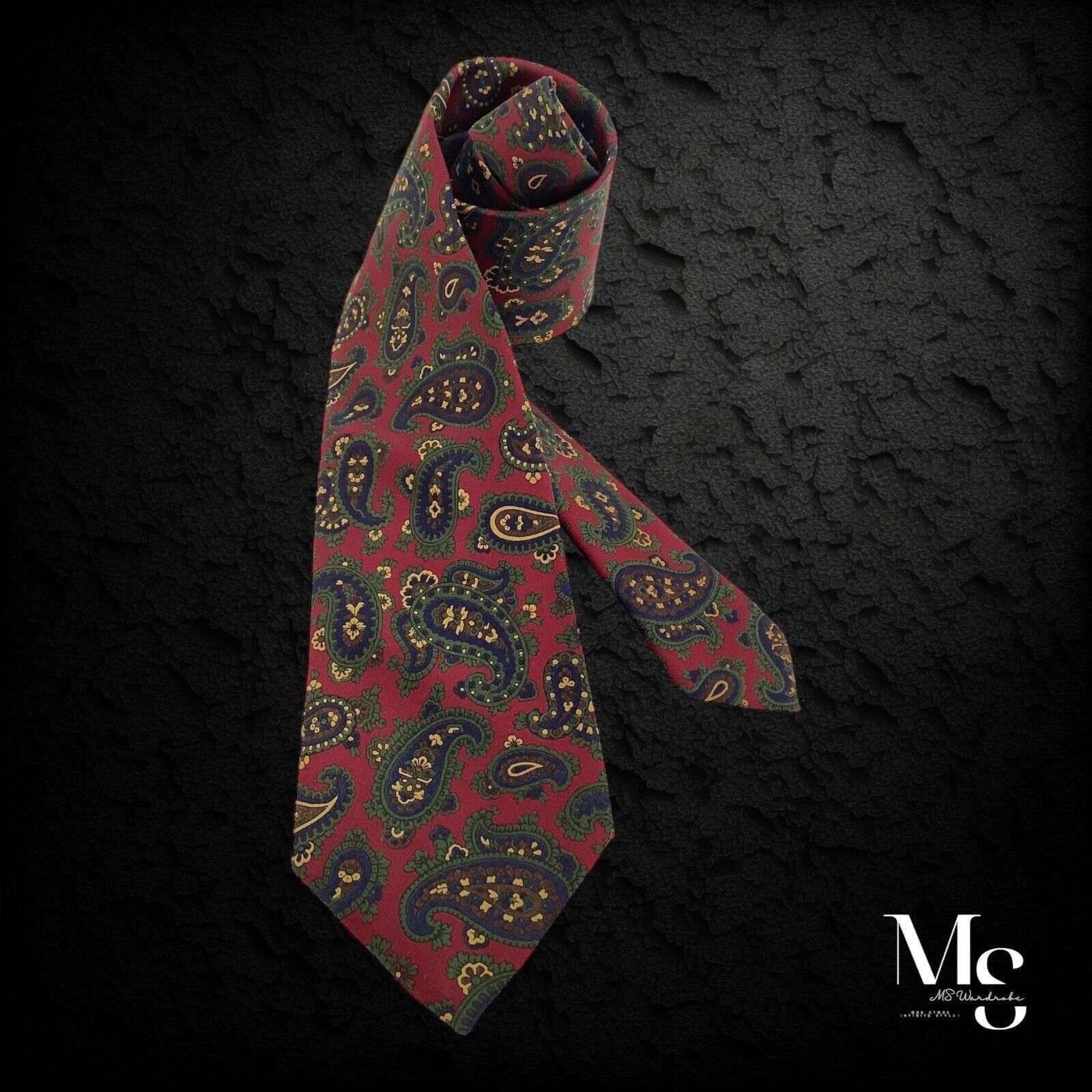 Other BOND STREET Burgundy Paisley Luxury Silk Tie In Made England Size ONE SIZE - 1 Thumbnail