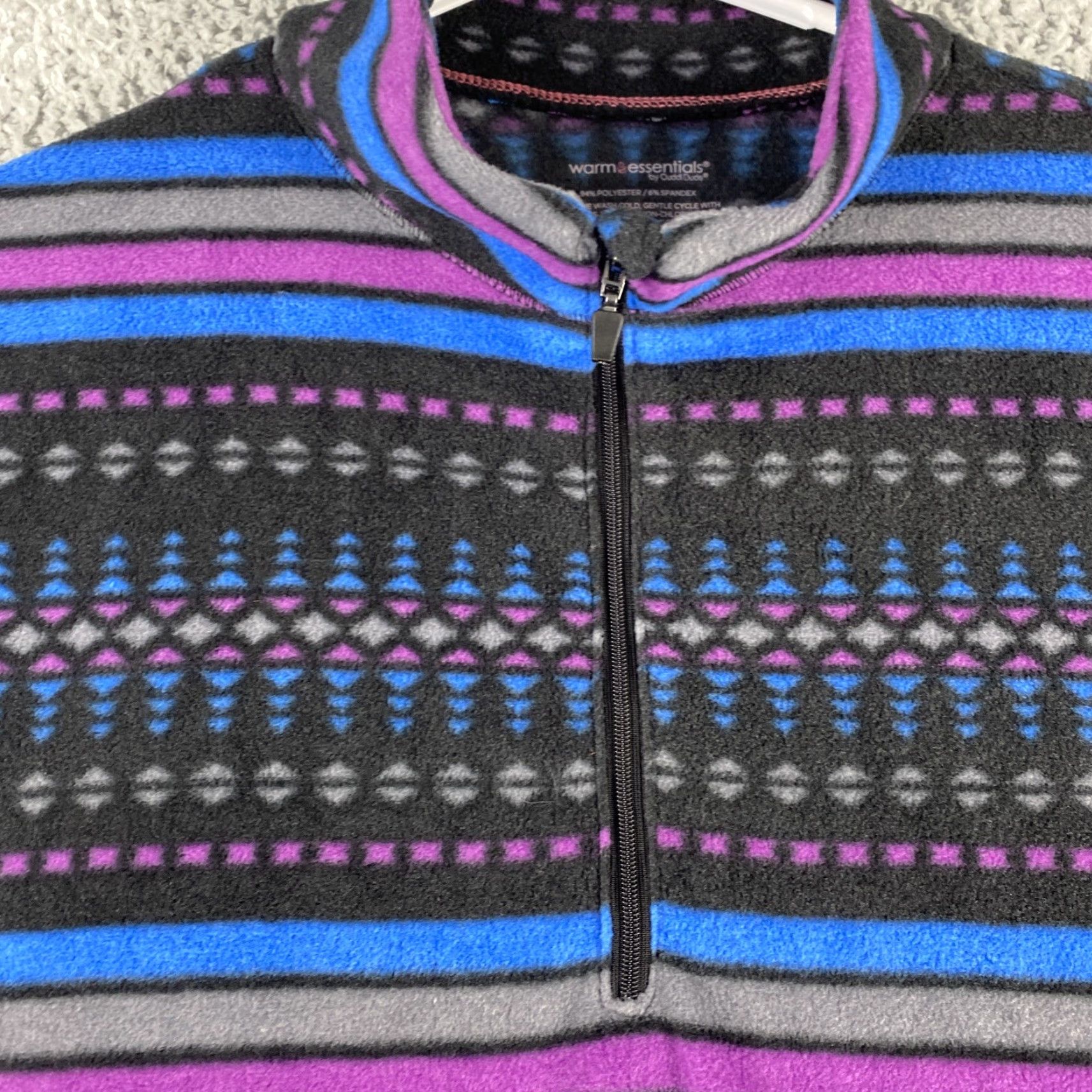 The North Face Warm Sweater Women 2XL XXL Gray Purple Fleece Zip Outdoors Ladies 44-19 Size XXL / US 16-18 / IT 52-54 - 3 Thumbnail