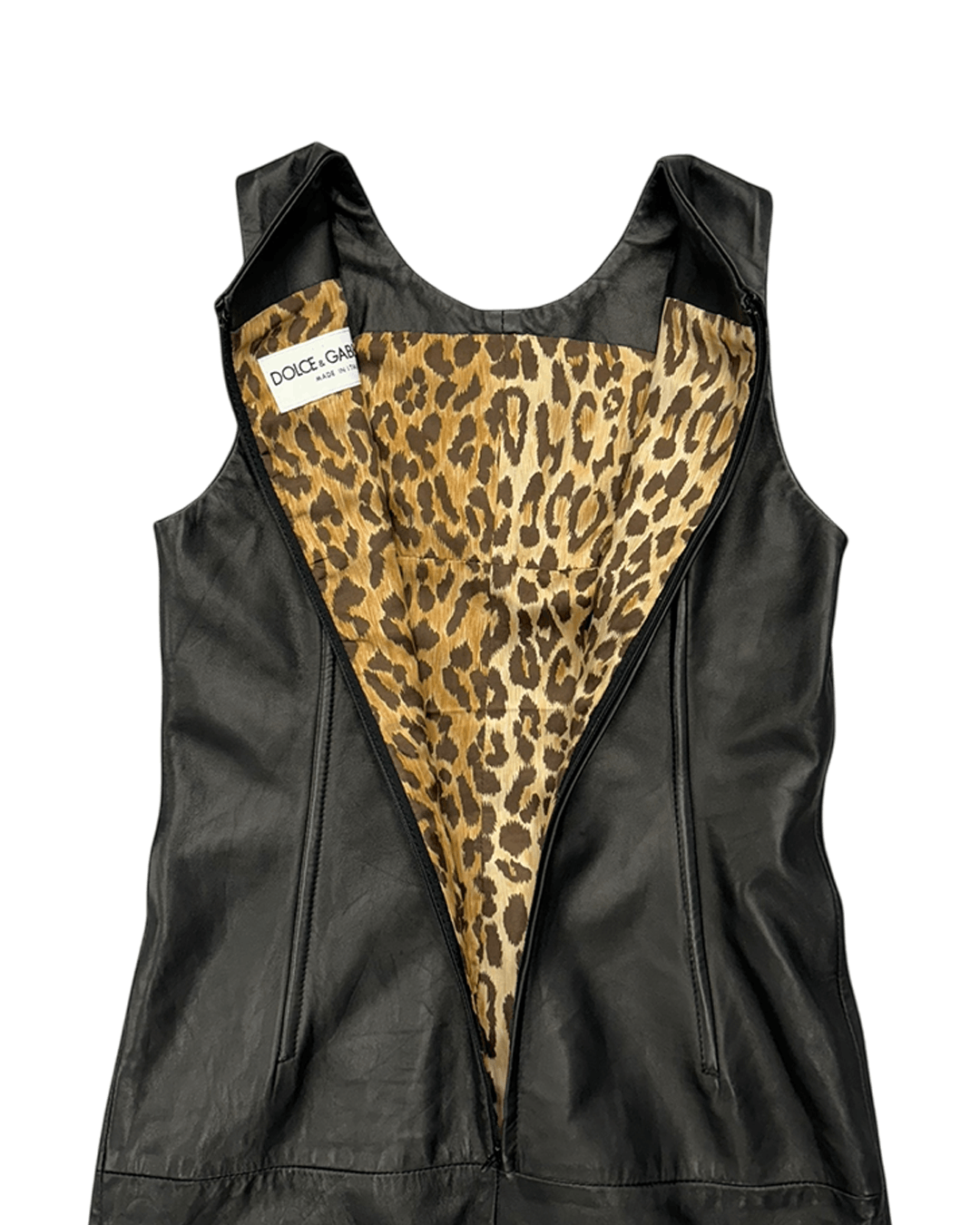 Dolce & Gabbana Dolce & Gabbana Line Detail Leather Sleeveless Dress Size M / US 6-8 / IT 42-44 - 9 Thumbnail