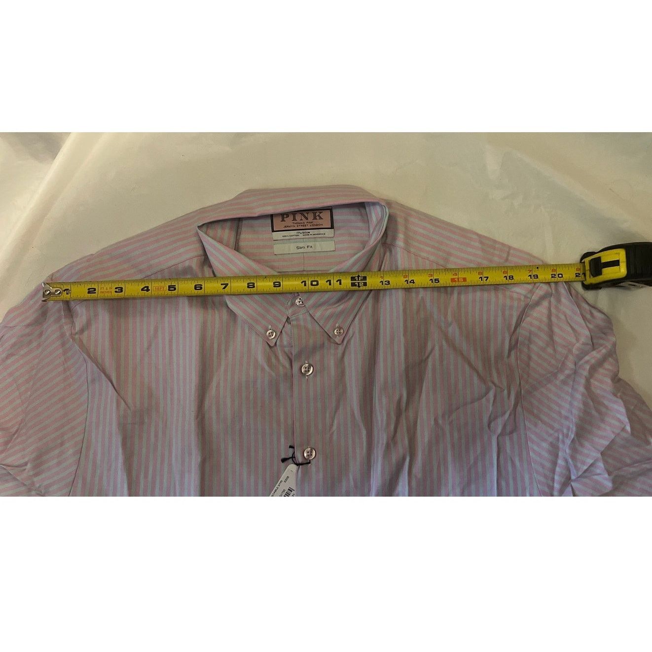 Thomas Pink Thomas Pink Slim Fit 17.5 / 44 cm Button Down Dress Shirt Size US S / EU 44-46 / 1 - 8 Thumbnail