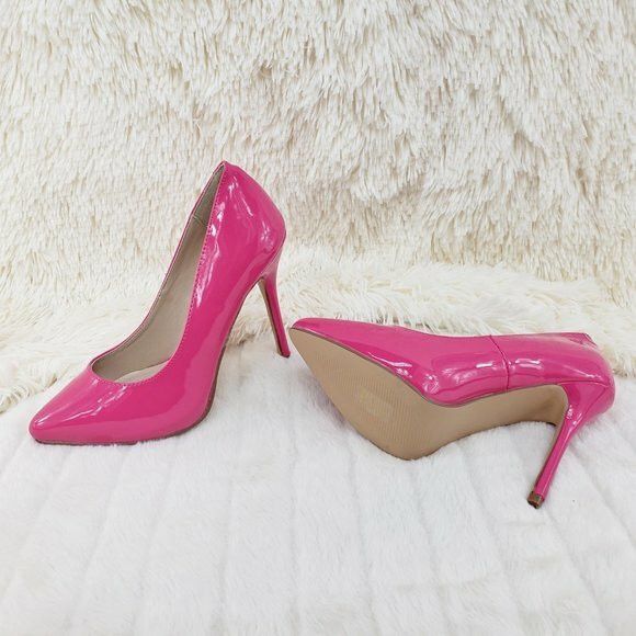 Other Amuse 20 Hot Pink Patent 5" High Heel Shoes Pumps Sizes 8 9 Size US 8 / IT 38 - 4 Thumbnail