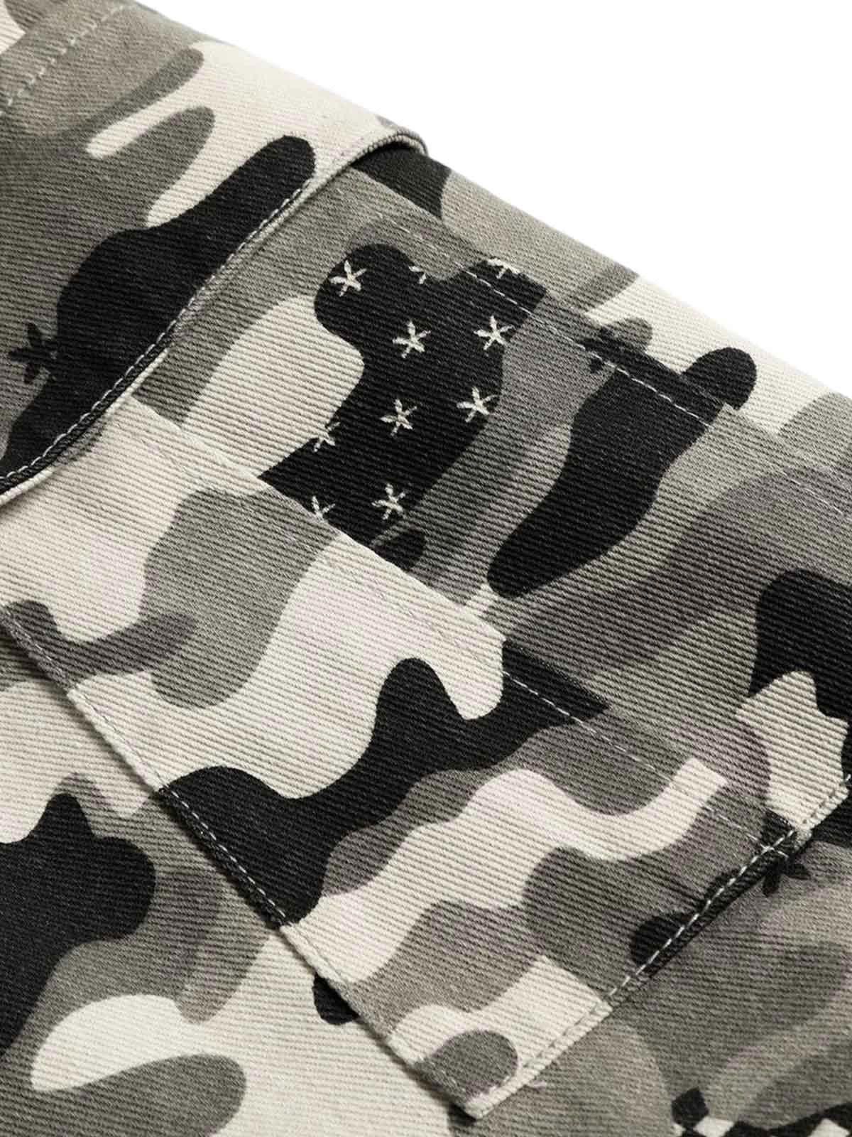 Japanese Brand Camouflage Multi-pocket Cargo Jorts - 2429 Size ONE SIZE - 7 Thumbnail