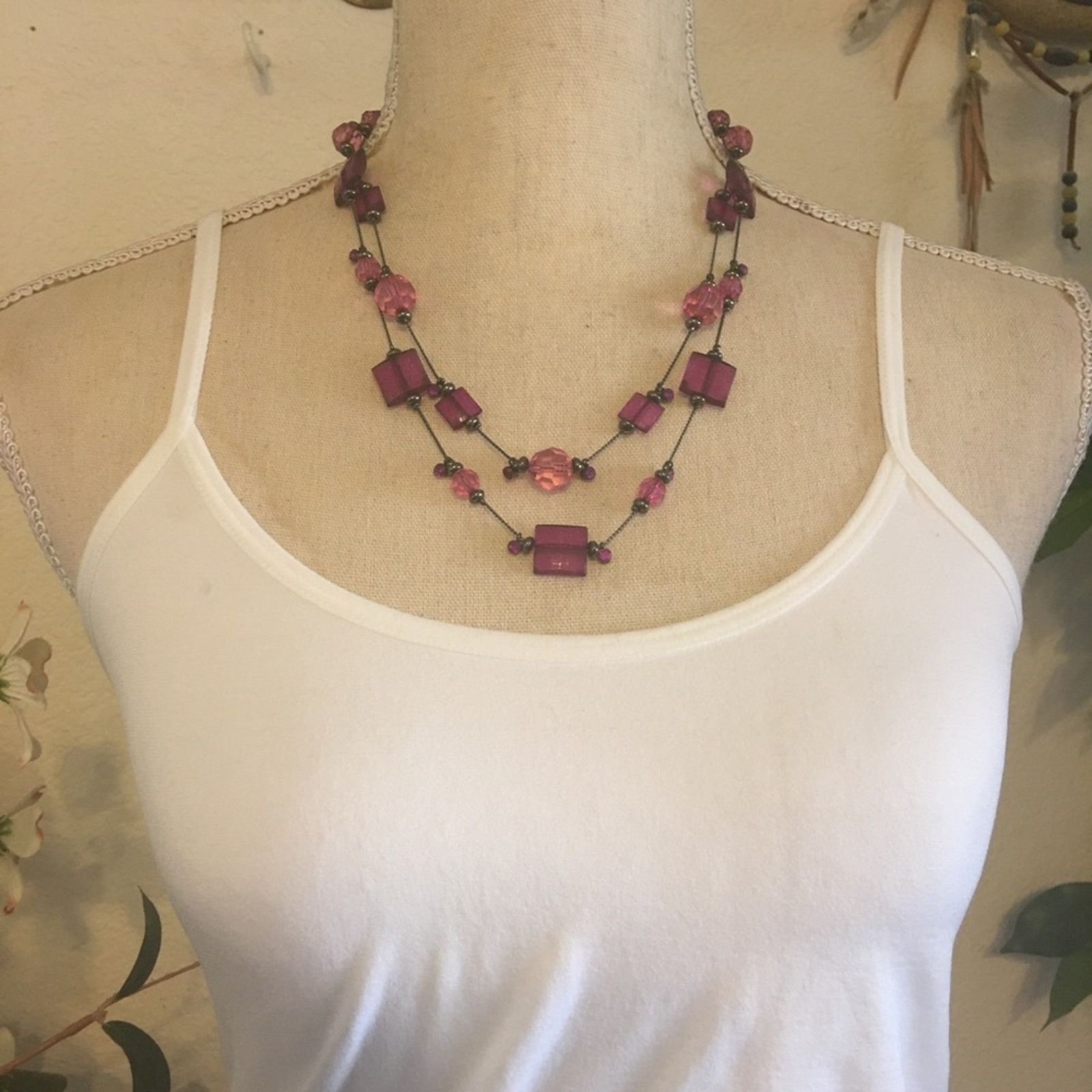 Jewelry Layered double strand faceted bead chrome necklace Size ONE SIZE - 3 Thumbnail