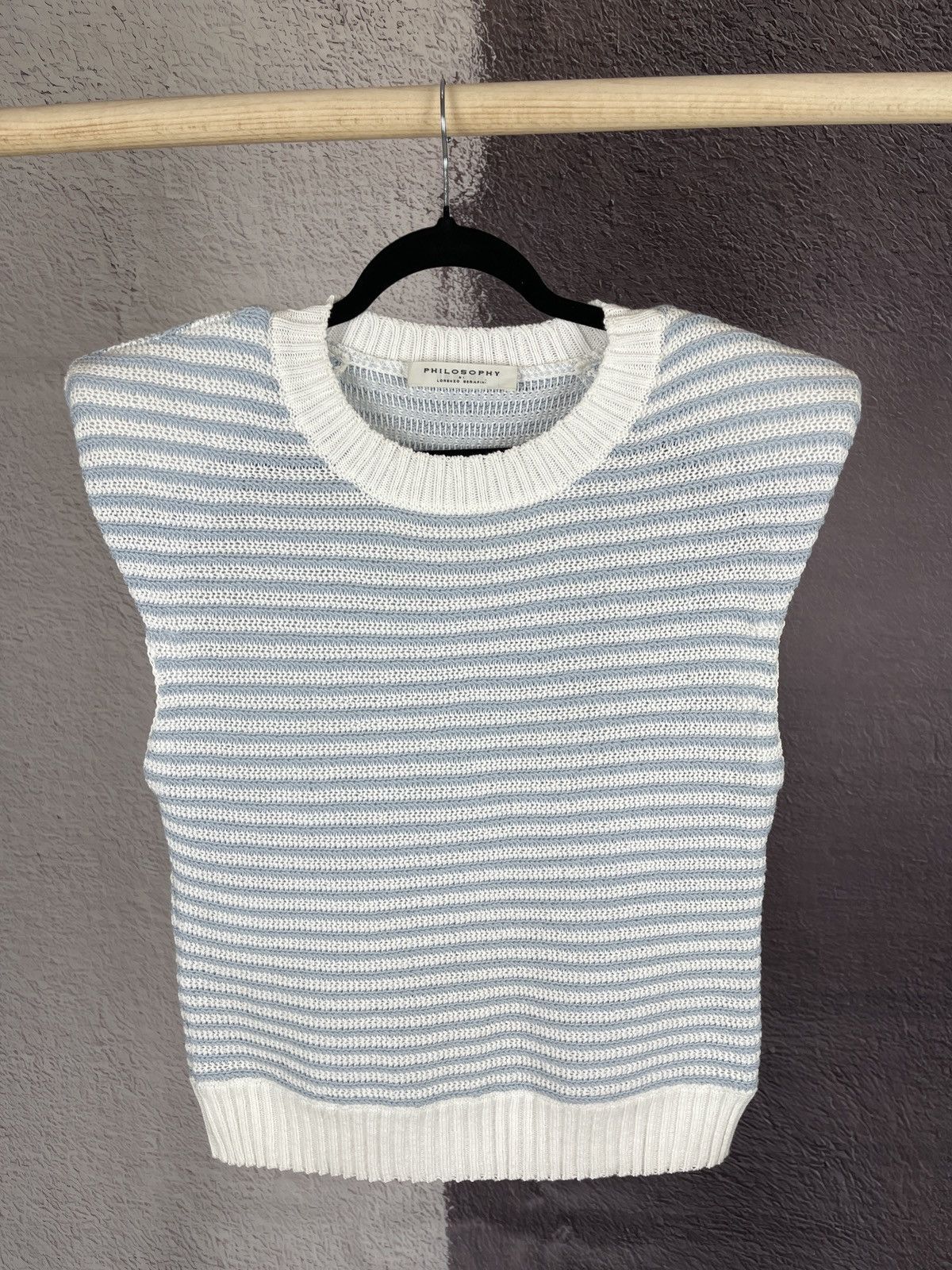 Philosophy di Lorenzo Serafini Philosophy di Lorenzo Serafini striped blue vest sweater Size M / US 6-8 / IT 42-44 - 2 Thumbnail