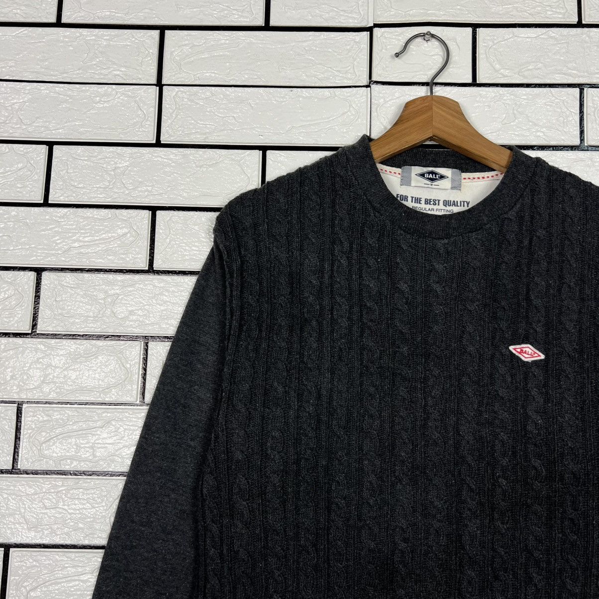 Japanese Brand BALL Hybrid Knitted Crewneck Sweatshirt #4101-C186 Size US M / EU 48-50 / 2 - 3 Thumbnail