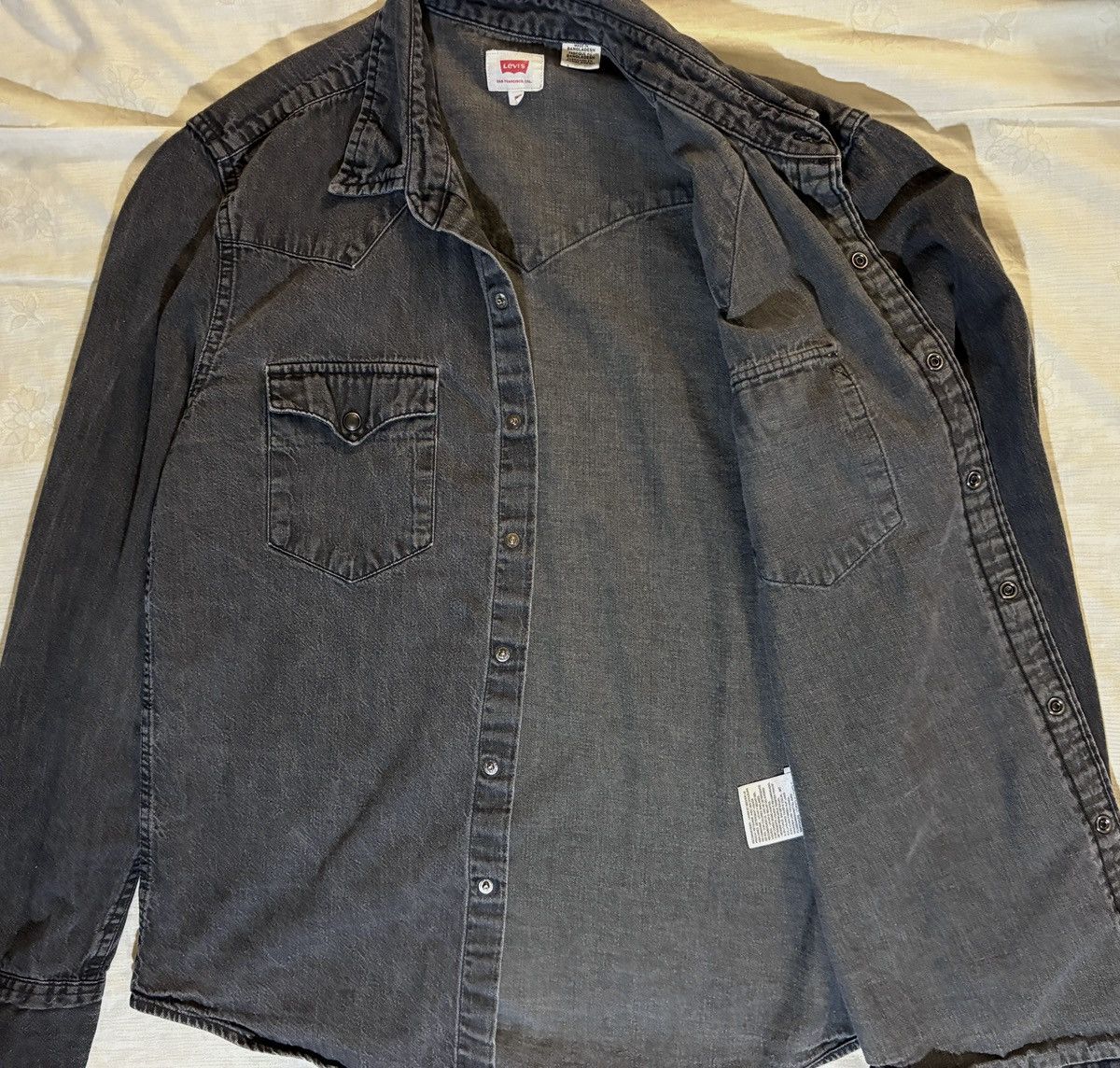 Levi's × Levi's Vintage Clothing Levi’s M Classic Western Denim Shirt, Charcoal Greyy Size US M / EU 48-50 / 2 - 2 Thumbnail