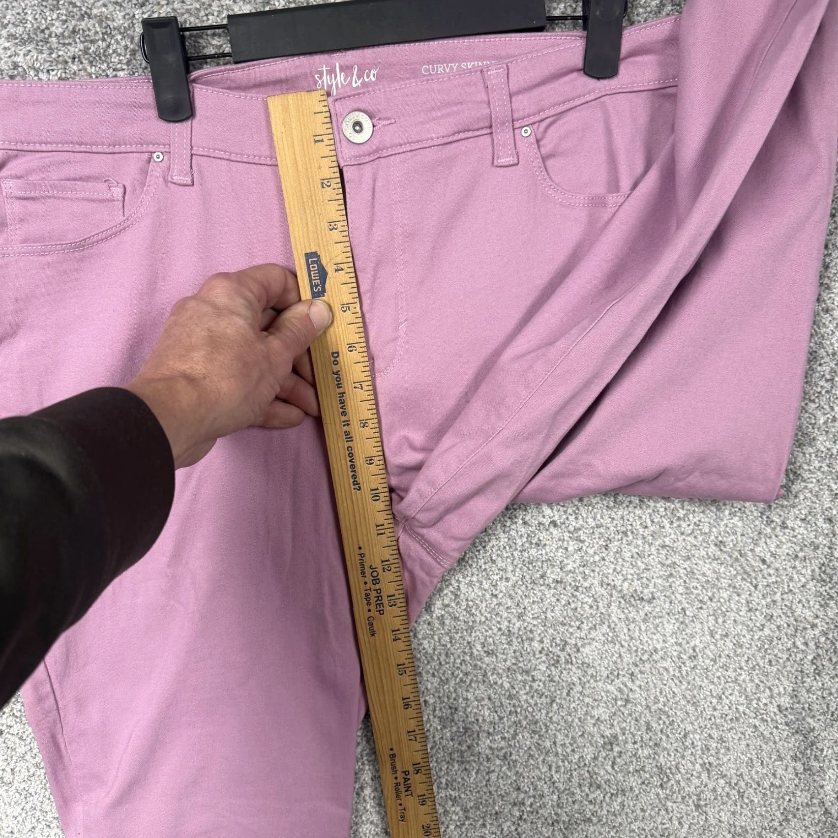 Style & Co Style & Co Curvy Skinny Leg Jeans Womens 16 Purple High Rise Stretch Denim 36 Inseam 28 in Size 38" / US 16 / IT 52 - 5 Thumbnail