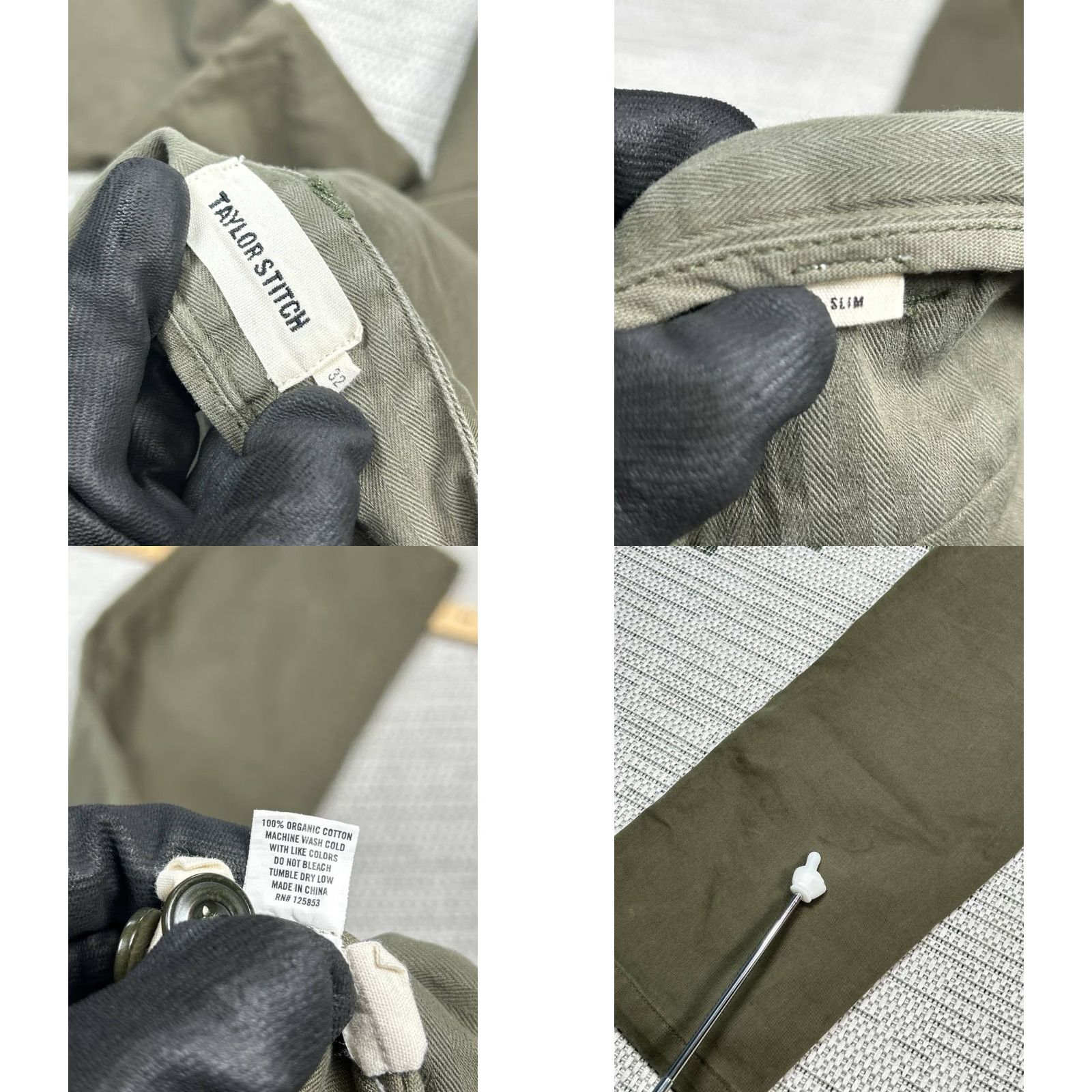 Taylor Stitch Taylor Stitch Chino Pants Mens 32 Green Cotton Slim Fit Mid Rise Straight Leg Size US 32 / EU 48 - 9 Thumbnail