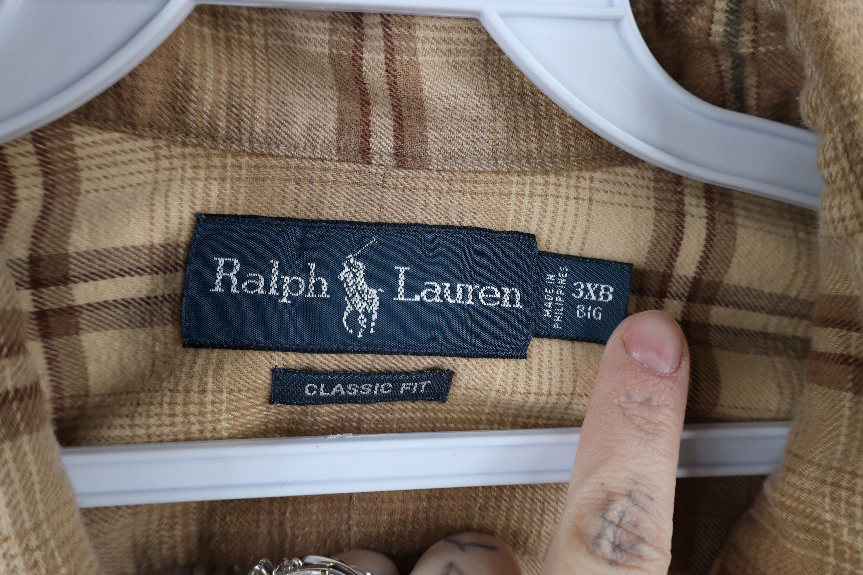 Ralph Lauren × Vintage Vintage 90s Ralph Lauren Flannel Collared Button Down Shirt Size US XXL / EU 58 / 5 - 6 Thumbnail