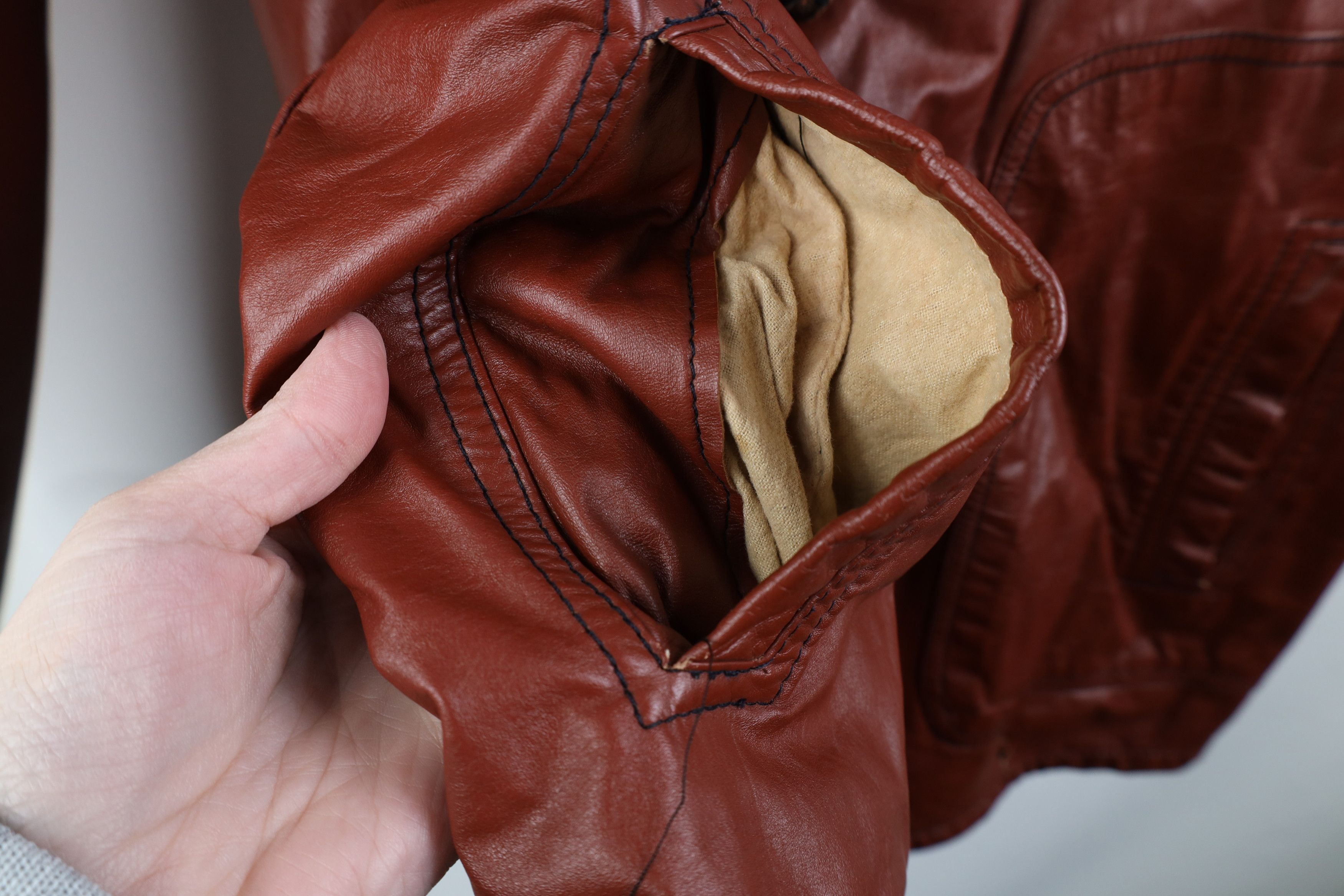 Vintage Vintage 70s Streetwear Fleece Lined Leather Western Jacket Size US XXL / EU 58 / 5 - 7 Thumbnail