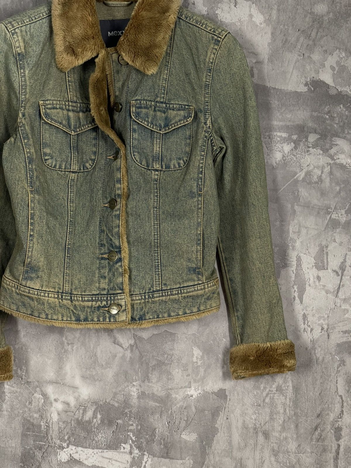 Japanese Brand × Seditionaries × Vintage Punk Style Denim Fleece Sherpa Jacket Japanese Brand Size XS / US 0-2 / IT 36-38 - 6 Thumbnail