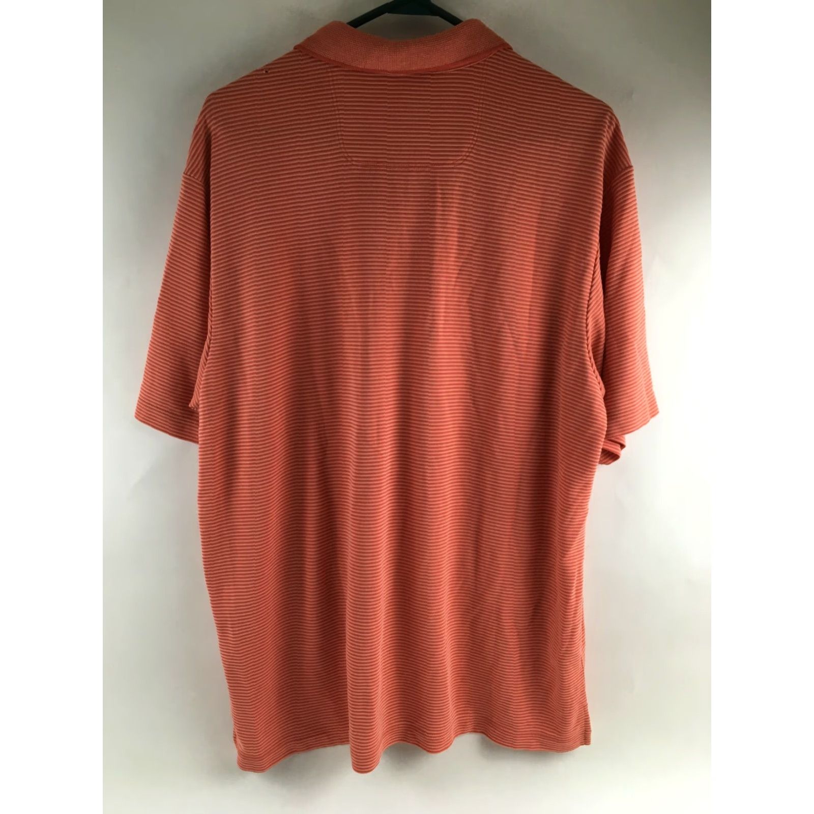 Tommy Bahama Tommy Bahama Shirt Men's Large Salmon Striped Short Sleeve Polo Casual Polo Shirt Size US L / EU 52-54 / 3 - 2 Thumbnail