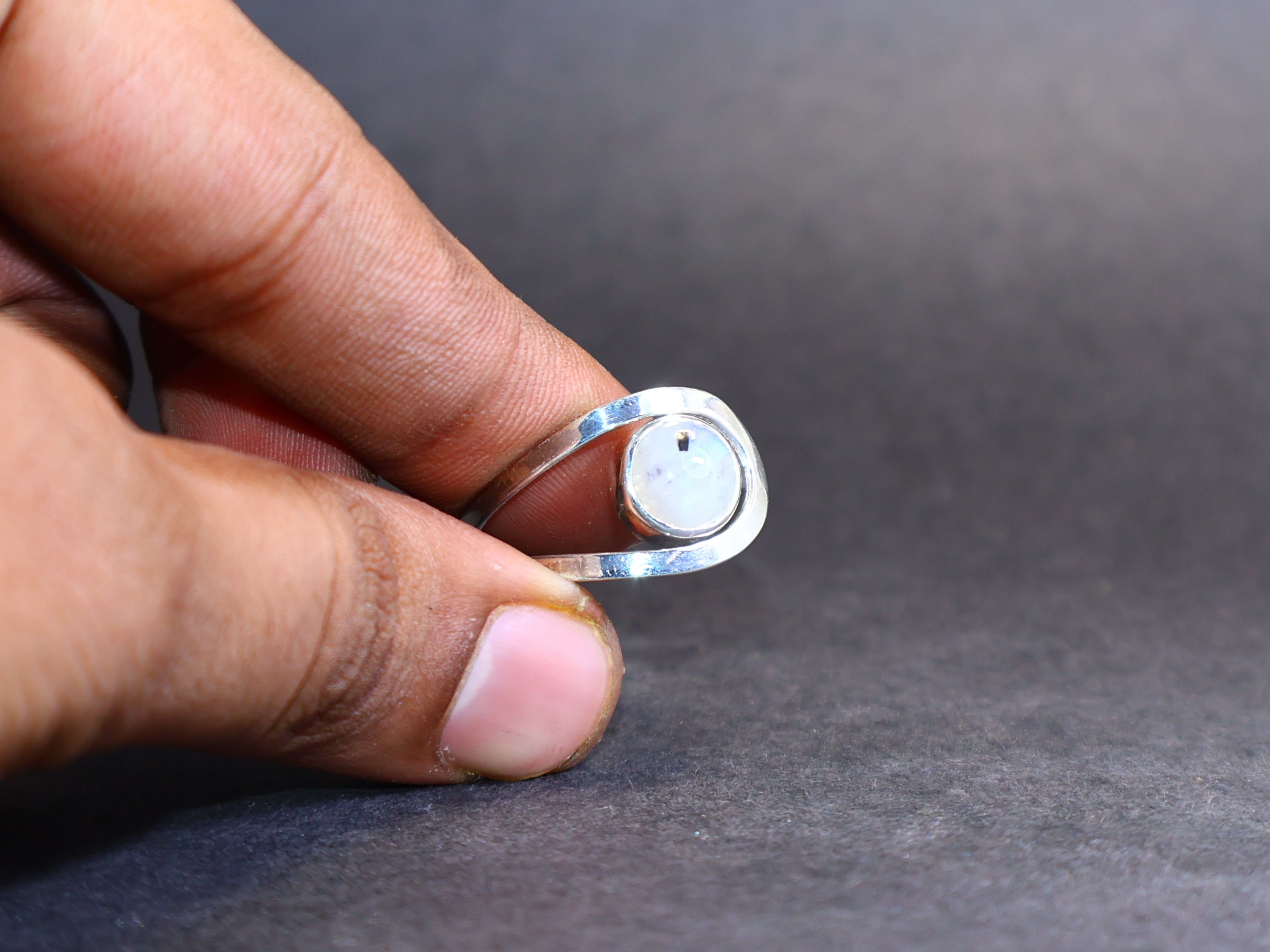 Handmade Moonstone ring. 925 Sterling Silver Ring, Handmade Boho Ring Size ONE SIZE - 8 Thumbnail