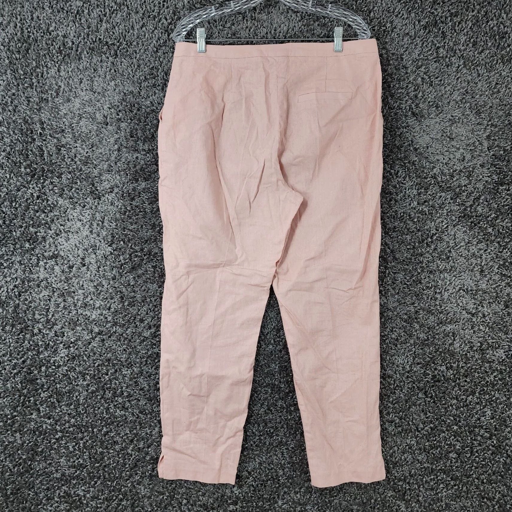 Asos ASOS Womens Pink Linen Cotton Blend Straight Pants Size 10 Regular Size 32" / US 10 / IT 46 - 6 Thumbnail