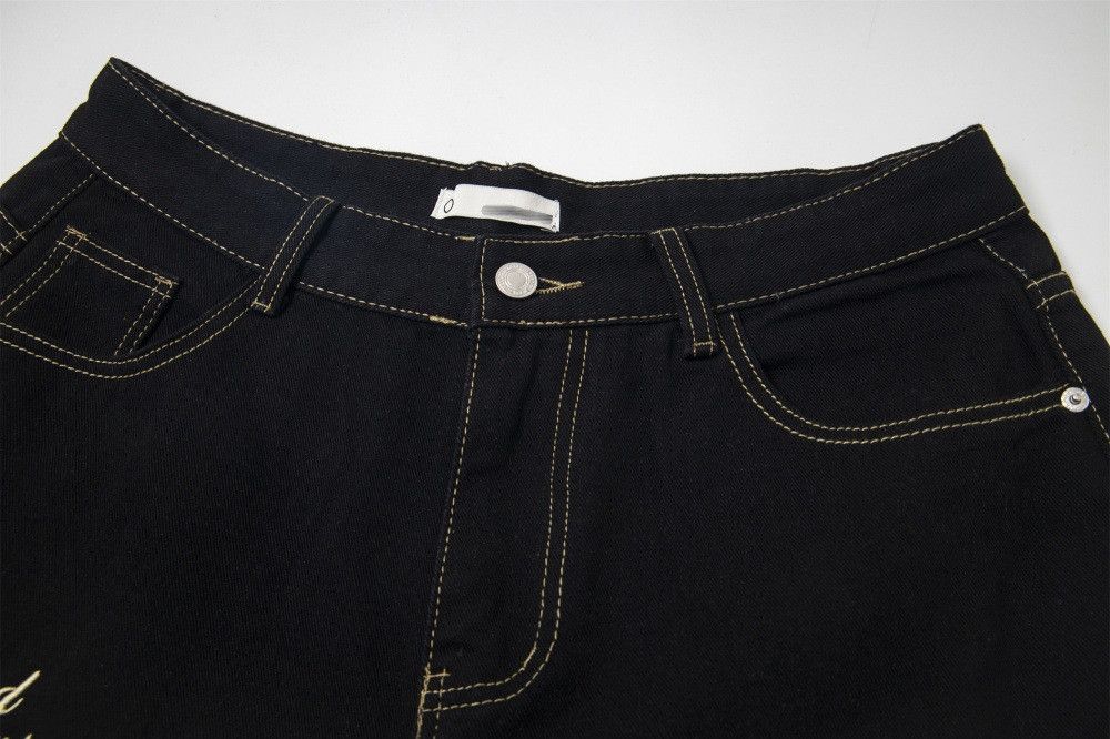 Japanese Brand × Vintage Men's hip-hop embroidered flower denim straight shorts Size US 32 / EU 48 - 3 Thumbnail